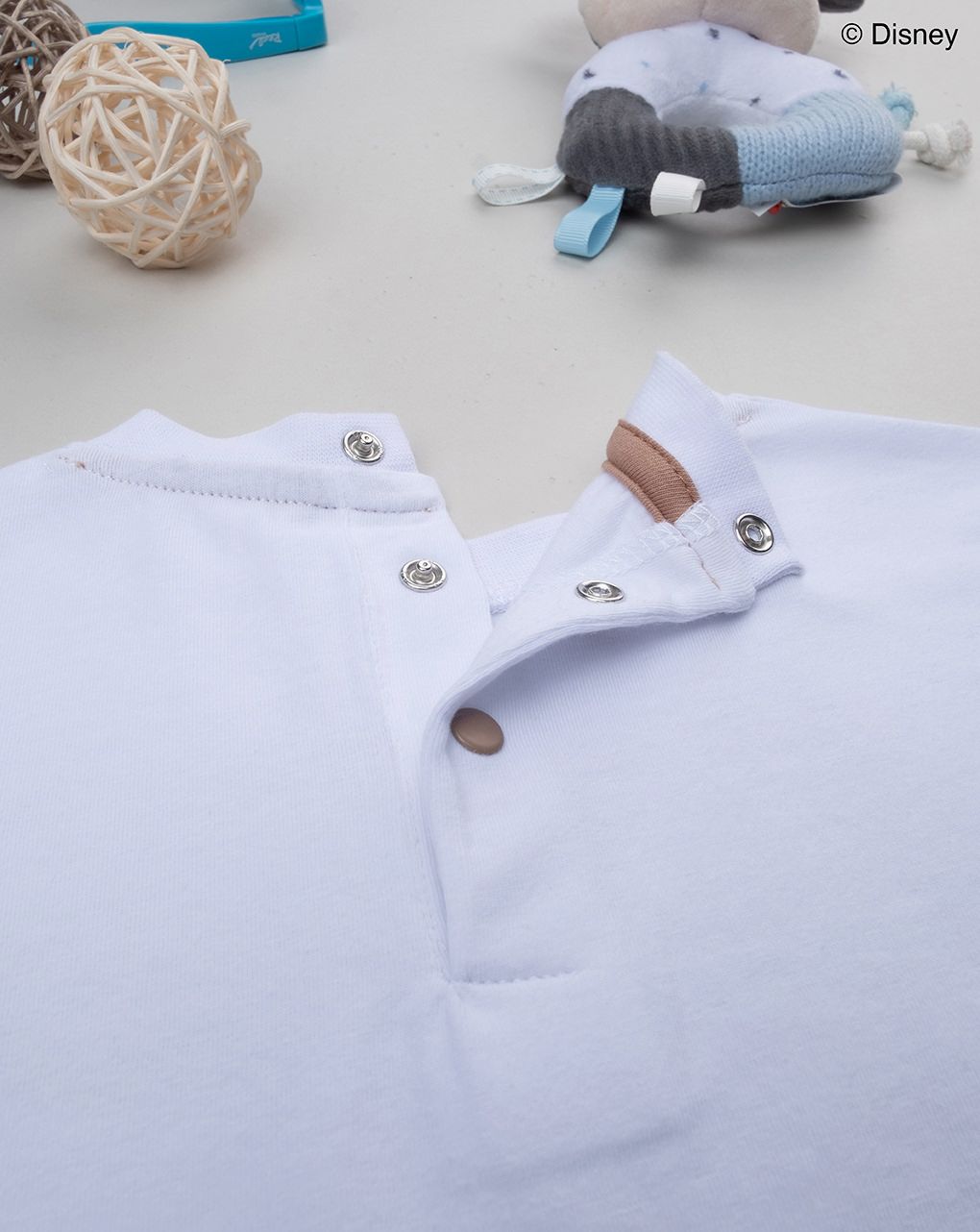βρεφική μπλούζα λευκή/καφέ mickey για αγόρι - Prénatal