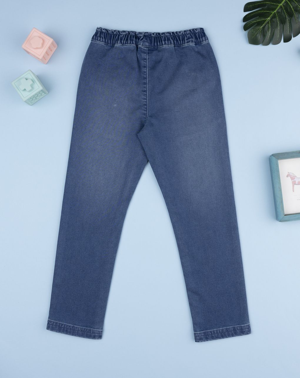 παιδικό τζιν παντελόνι μπλε με καρδούλα για κορίτσι - Prénatal