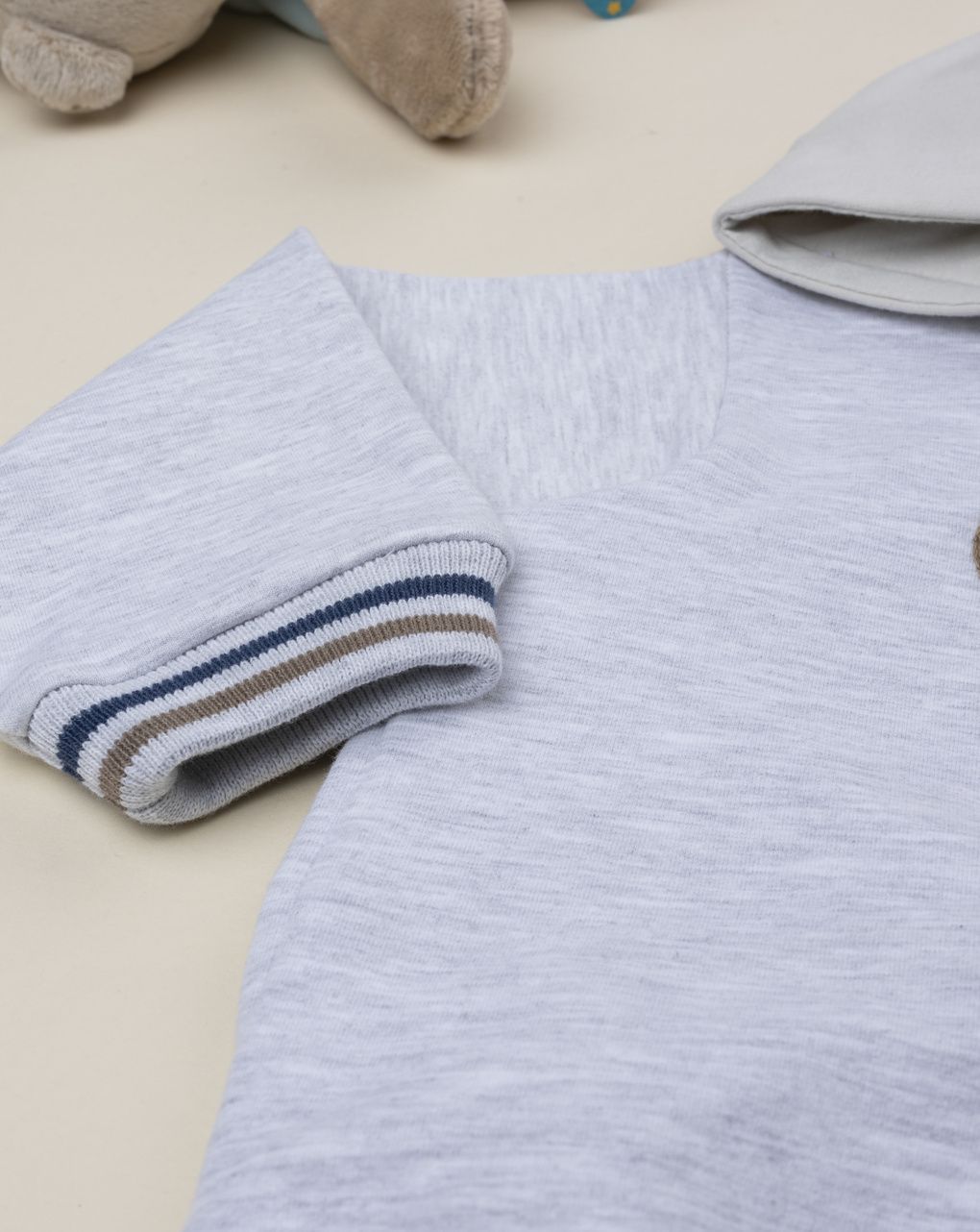 βρεφική ζακέτα φούτερ γκρι little bear για αγόρι - Prénatal