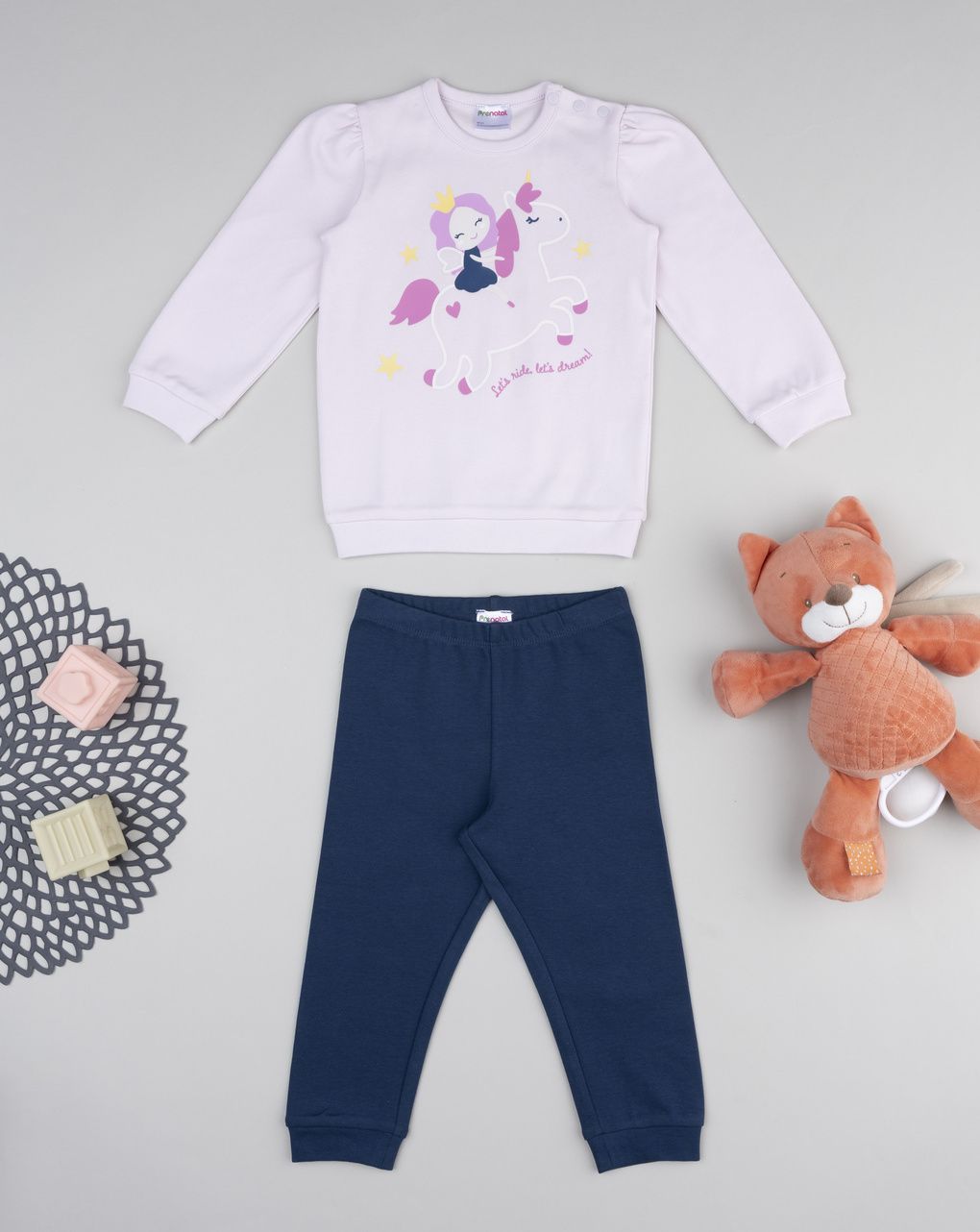 βρεφική πιτζάμα λιλά/μπλε με μονόκερο για κορίτσι - Prénatal