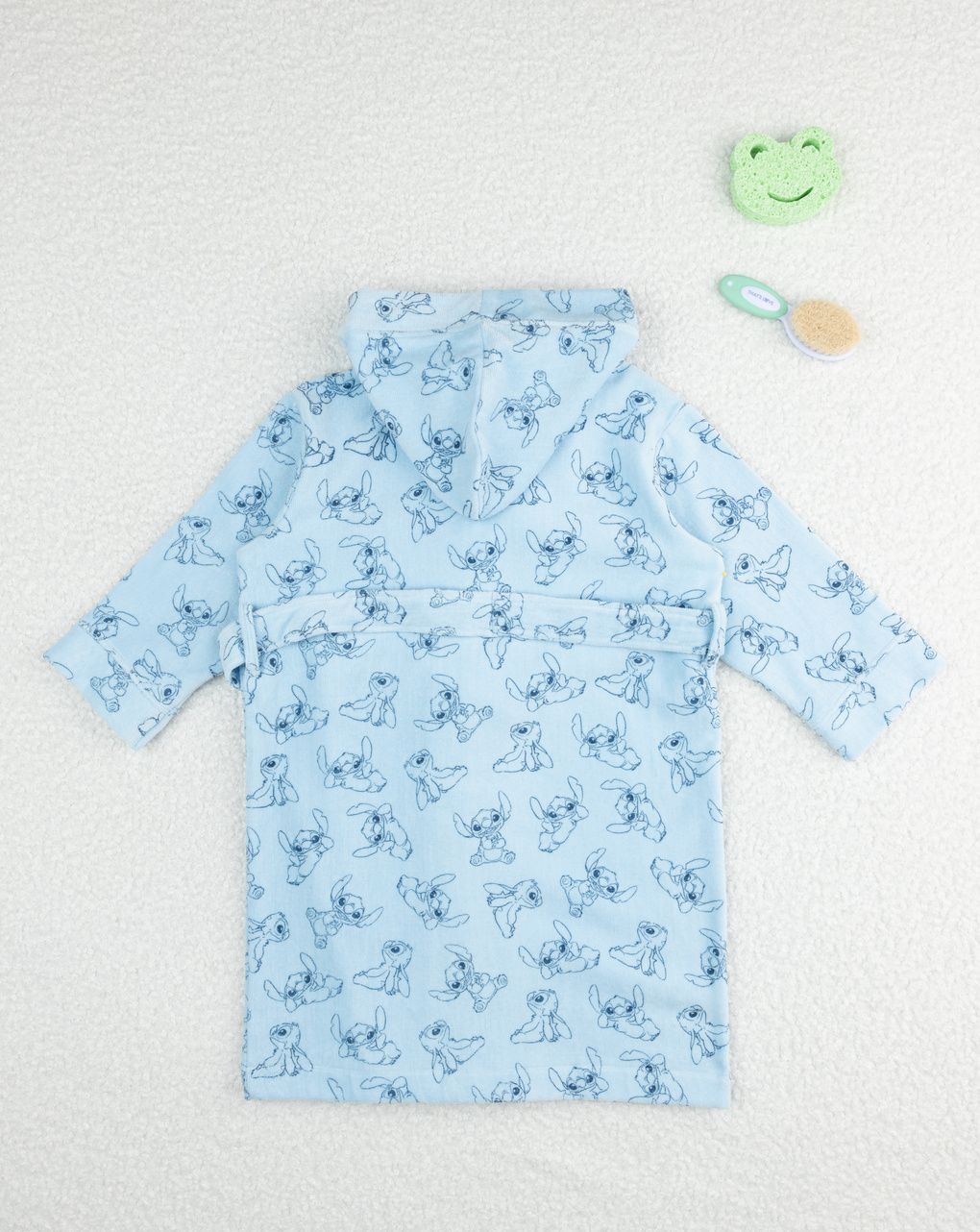 παιδικό μπουρνούζι σενίλ γαλάζιο stitch για αγόρι - Prénatal