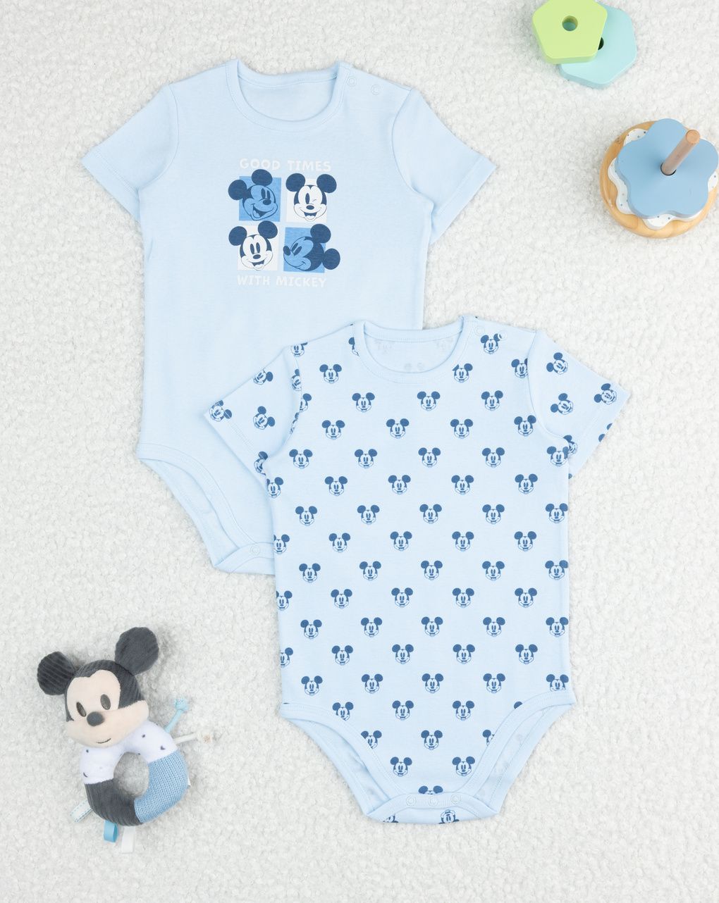 βρεφικά κορμάκια πακέτο x2 mickey για αγόρι