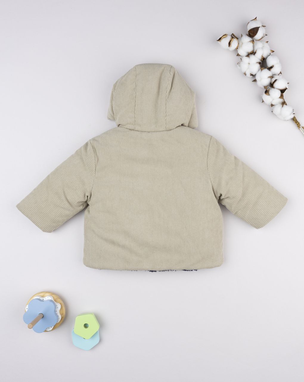 βρεφικό μπουφάν μπεζ/καρό για αγόρι - Prénatal