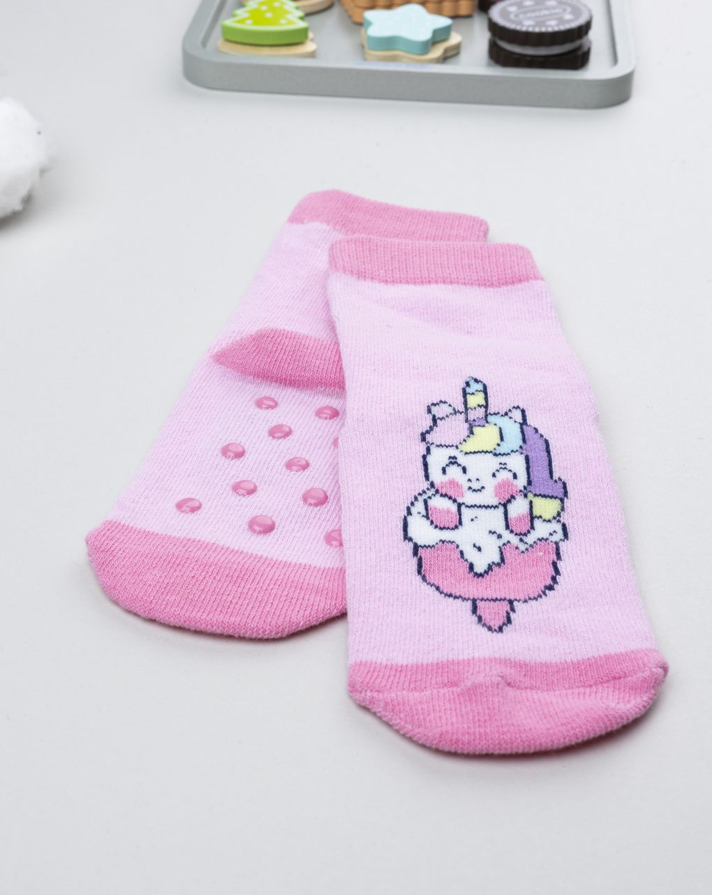 βρεφικές αντιολισθητικές κάλτσες με μονόκερο για κορίτσι - Prénatal