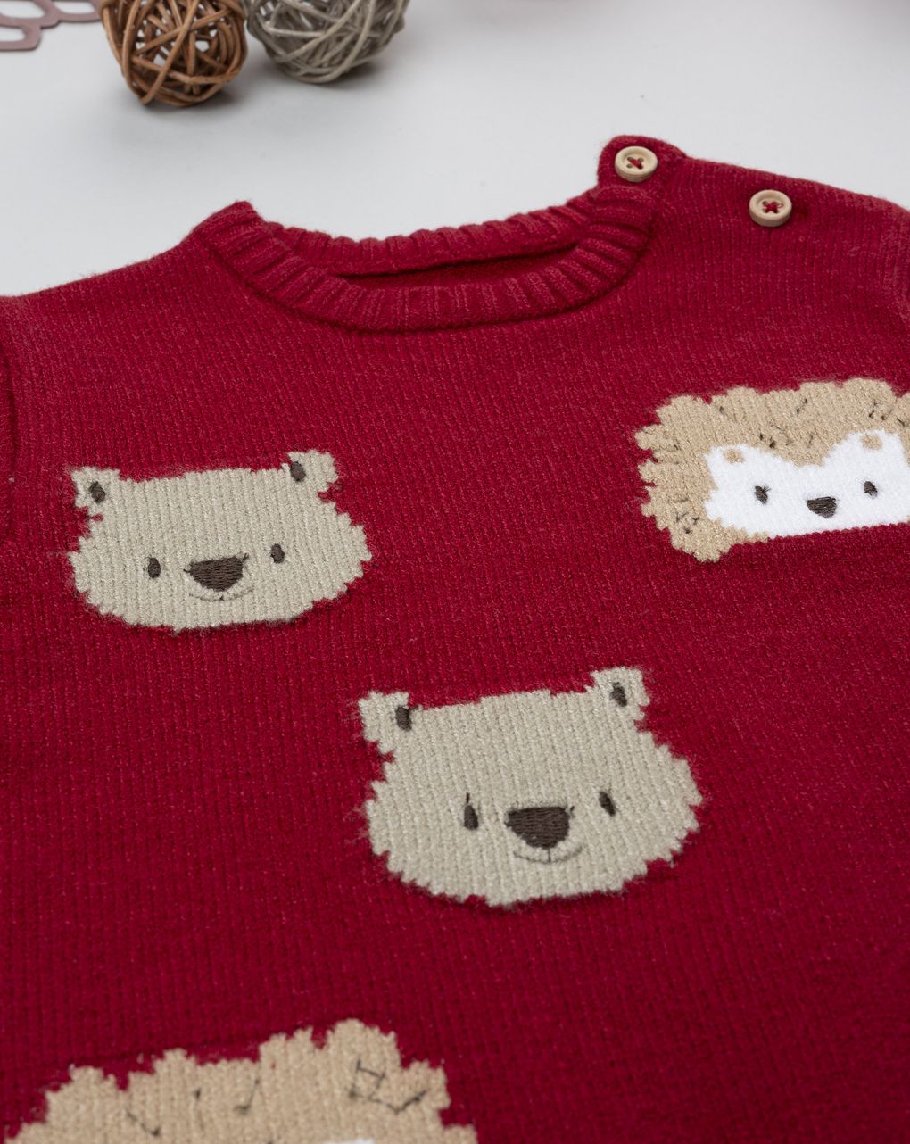 βρεφικό πουλόβερ μπορντώ mountain για αγόρι - Prénatal