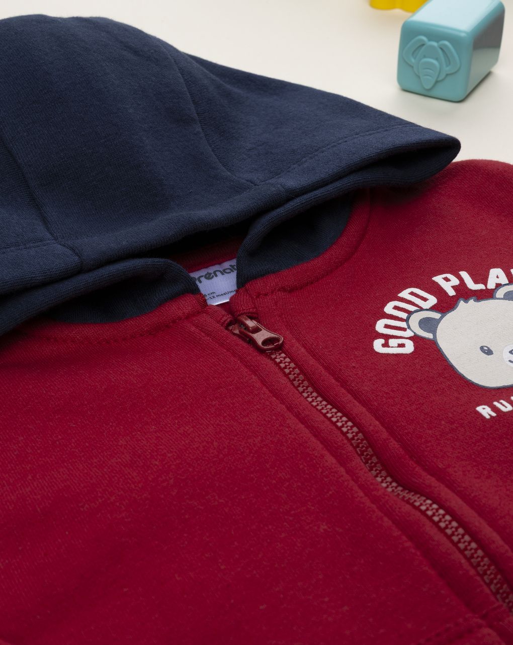 βρεφική ζακέτα φούτερ κόκκινη good player για αγόρι - Prénatal