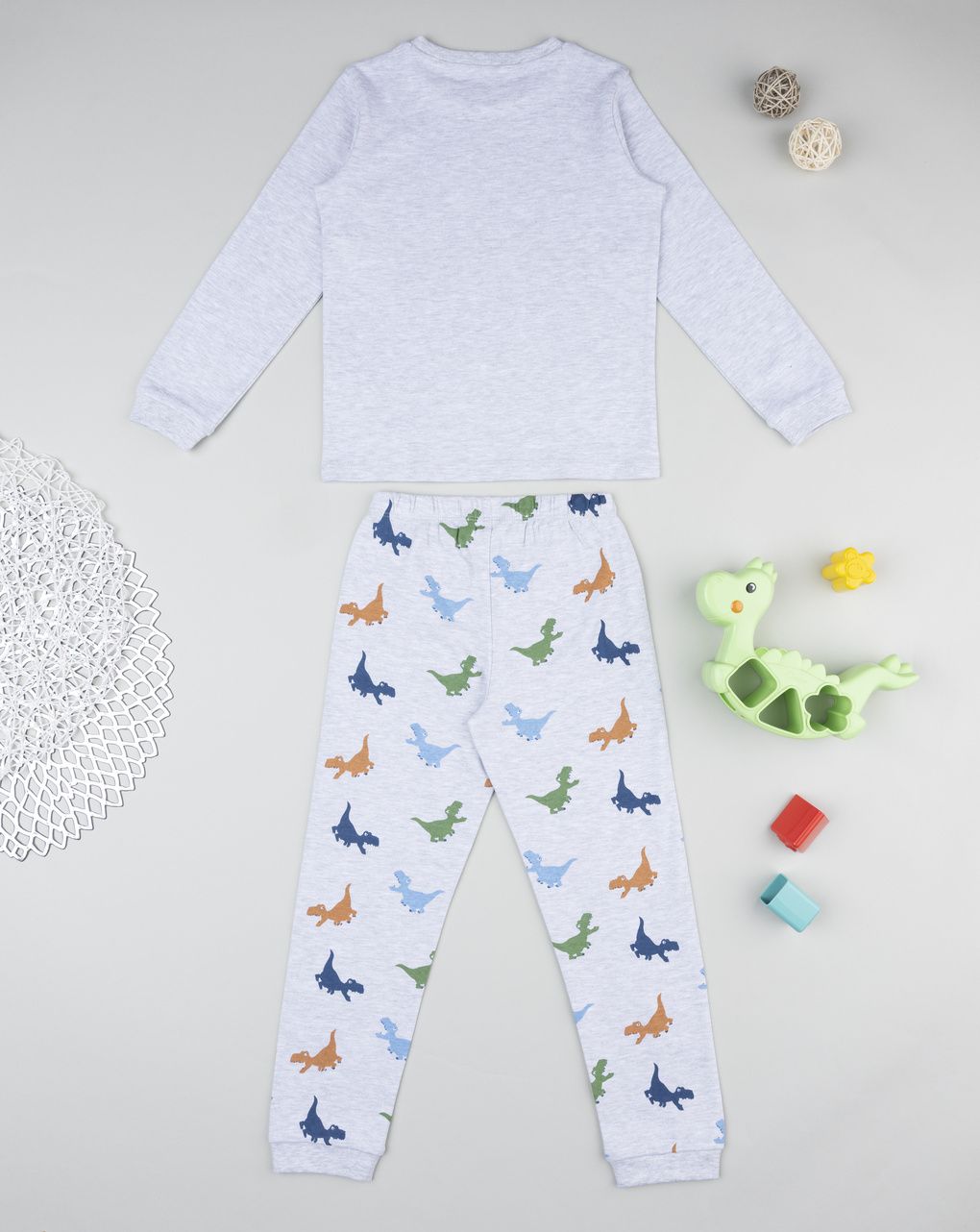 παιδική πιτζάμα γκρι funny dino για αγόρι - Prénatal