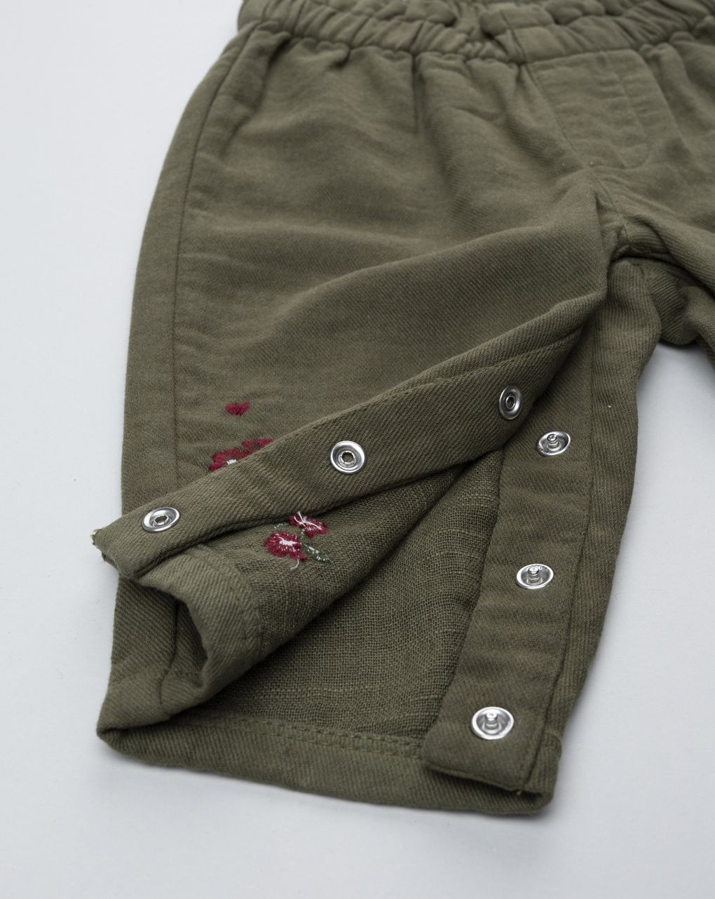 βρεφικό παντελόνι twill χακί wood girl για κορίτσι - Prénatal