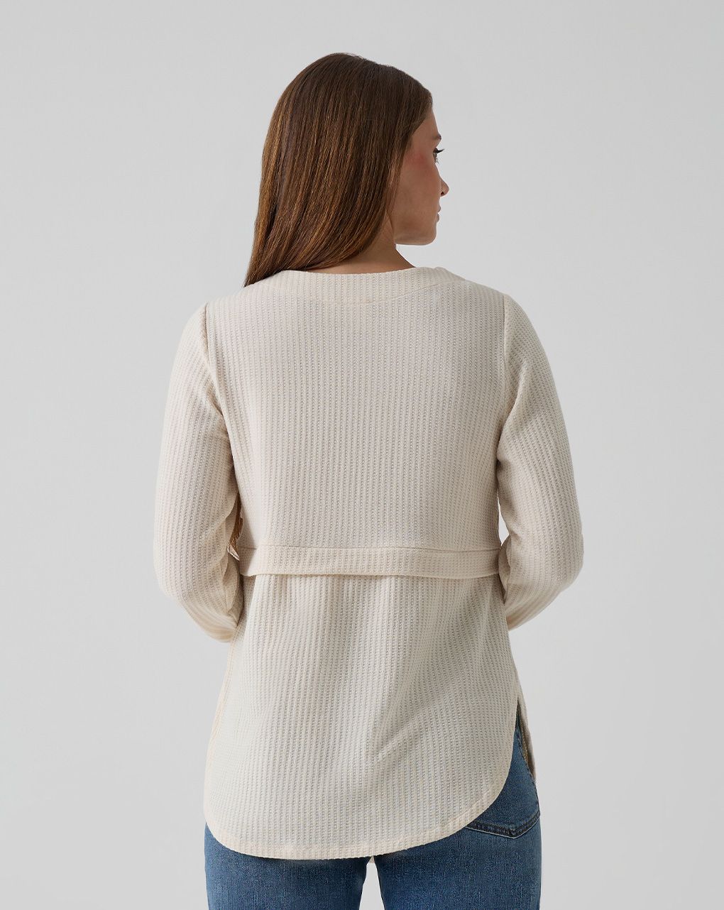 γυναικεία μπλούζα εγκυμοσύνης/θηλασμού γκοφρέ μπεζ - Prénatal