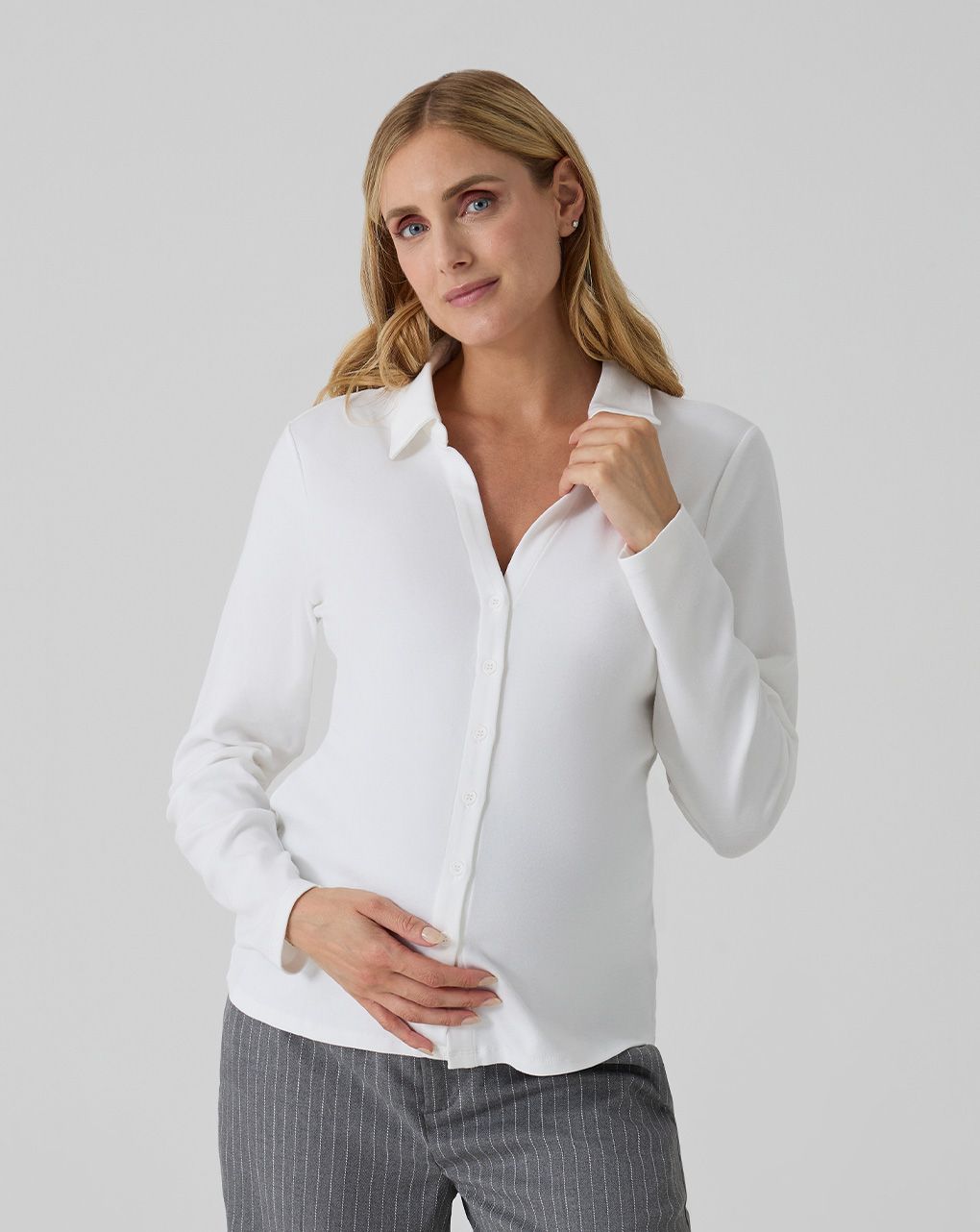 γυναικείο πουκάμισο εγκυμοσύνης/θηλασμού λευκό - Prénatal