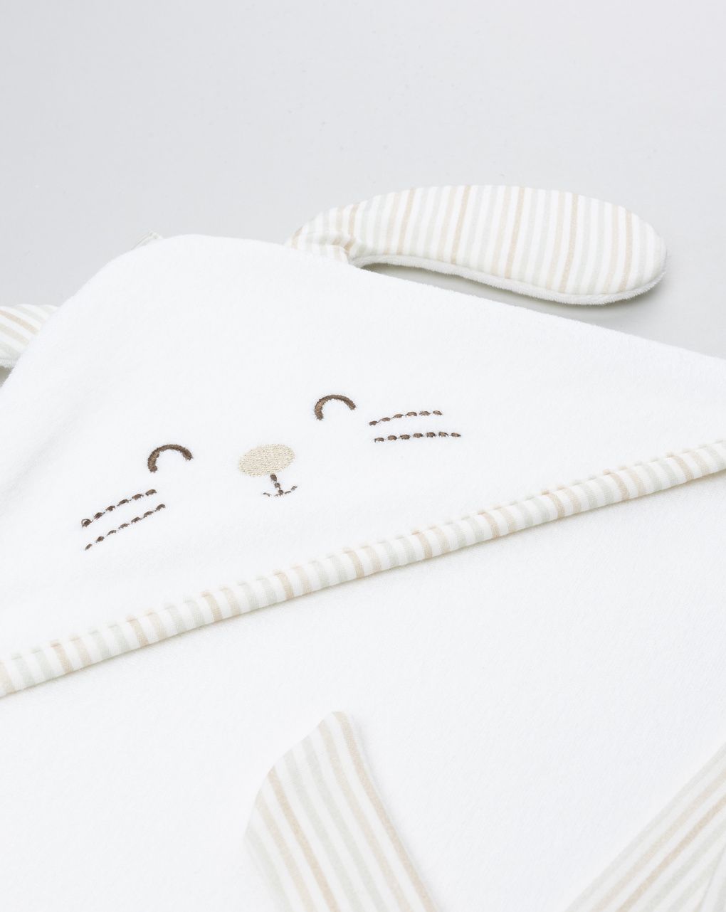 βρεφική κάπα λευκή με λαγουδάκι για αγόρι - Prénatal