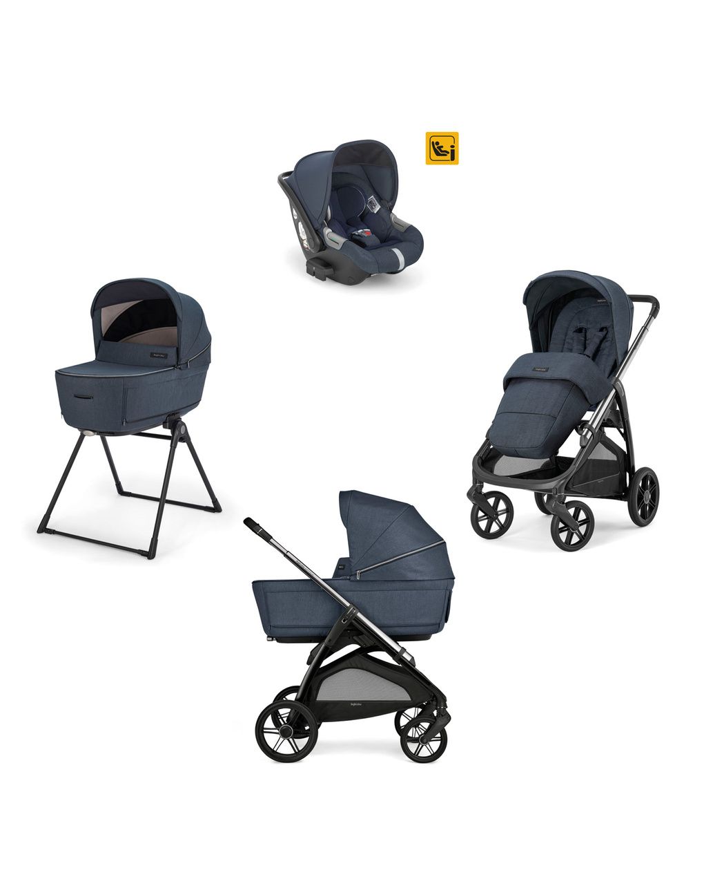 Inglesina σύστημα μεταφοράς quattro aptica xt darwin recline με σκελετό litio black resort blue