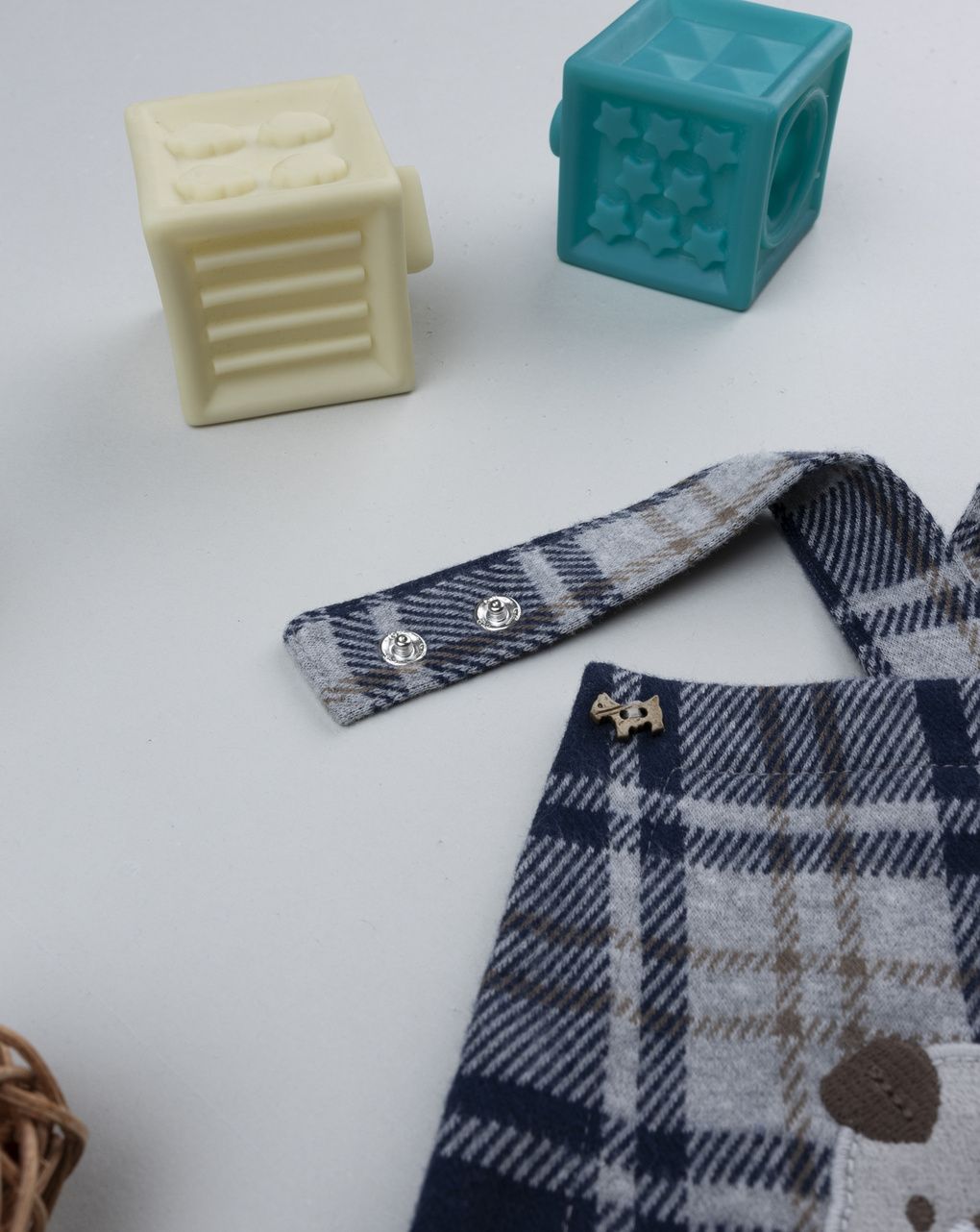 βρεφική σαλοπέτα καρό puppy για αγόρι - Prénatal