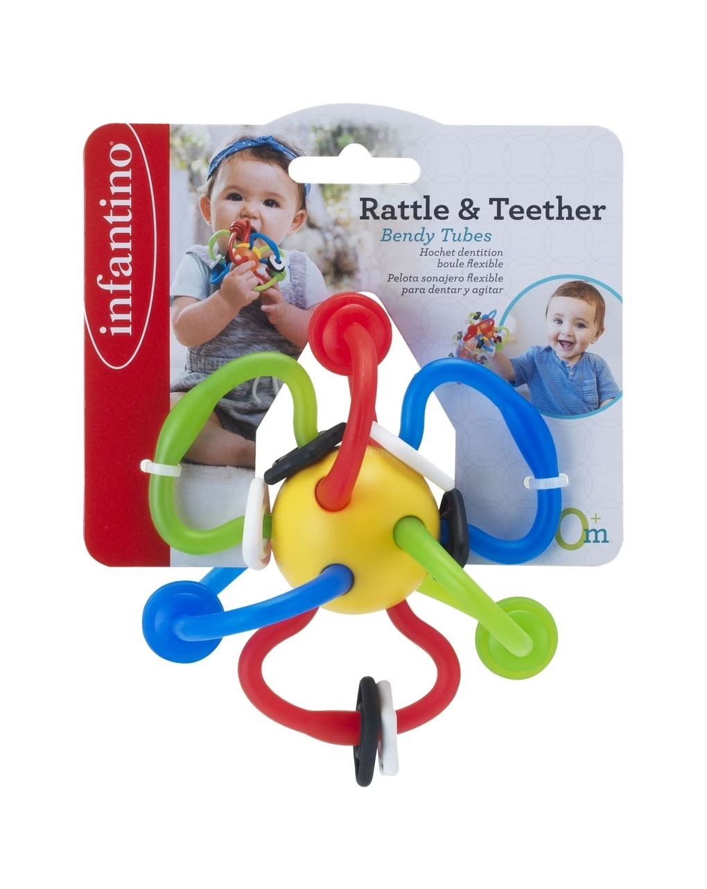 Infantino πολύχρωμη κουδουνίστρα και οδοντοφυΐα - INFANTINO