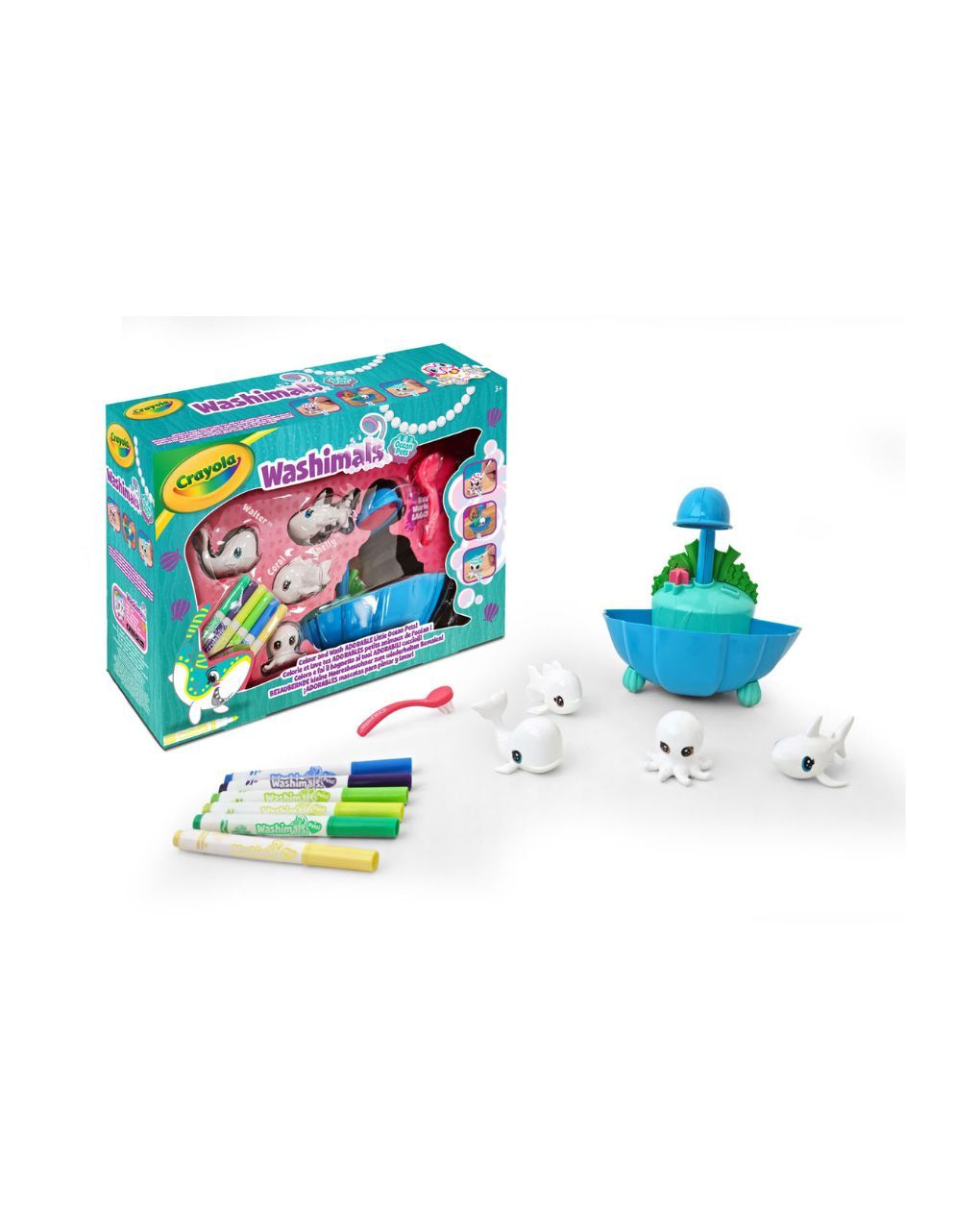 Crayola washimals σετ ζωάκια ωκεανού με μπάνιο και αυτοκόλλητα - Crayola