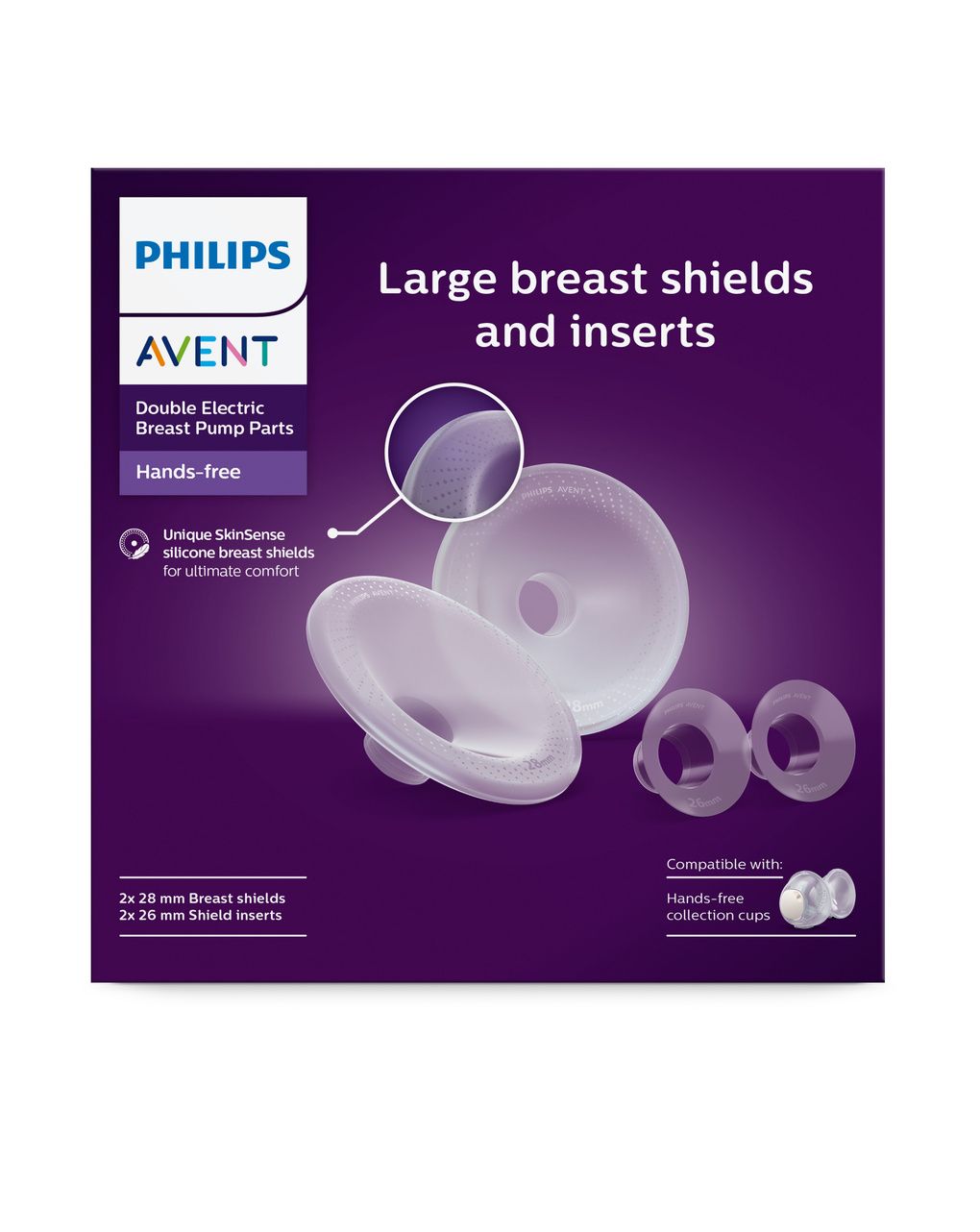 Philips avent σετ χοάνες 2τμχ 28mm και σετ ένθετα 2τμχ 26mm για hands-free scf552/11 - Philips Avent