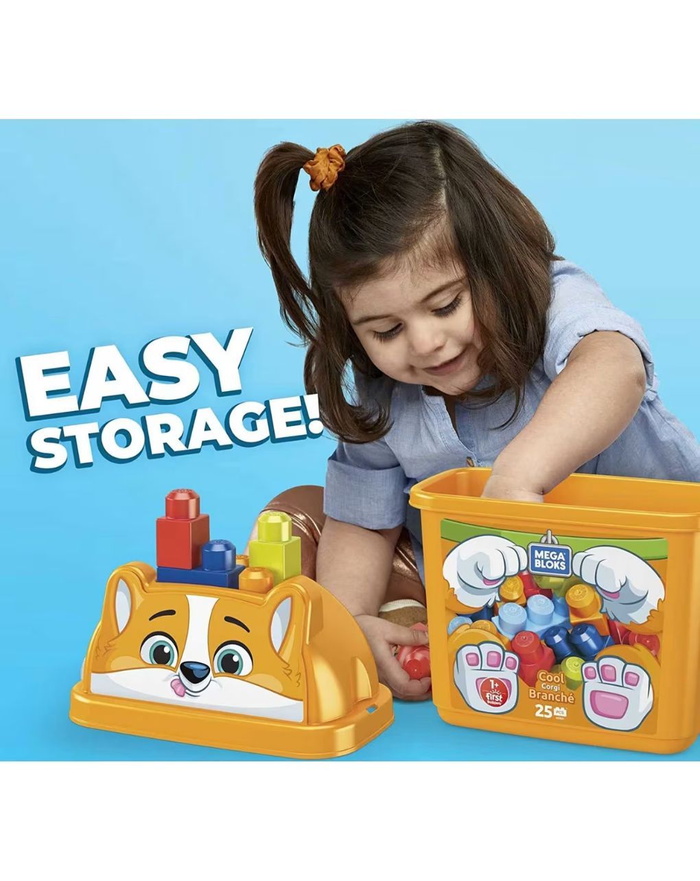 Mega cool corgi κουβαδάκι με τουβλάκια 25τμχ σκυλάκι hdk81 - Mattel