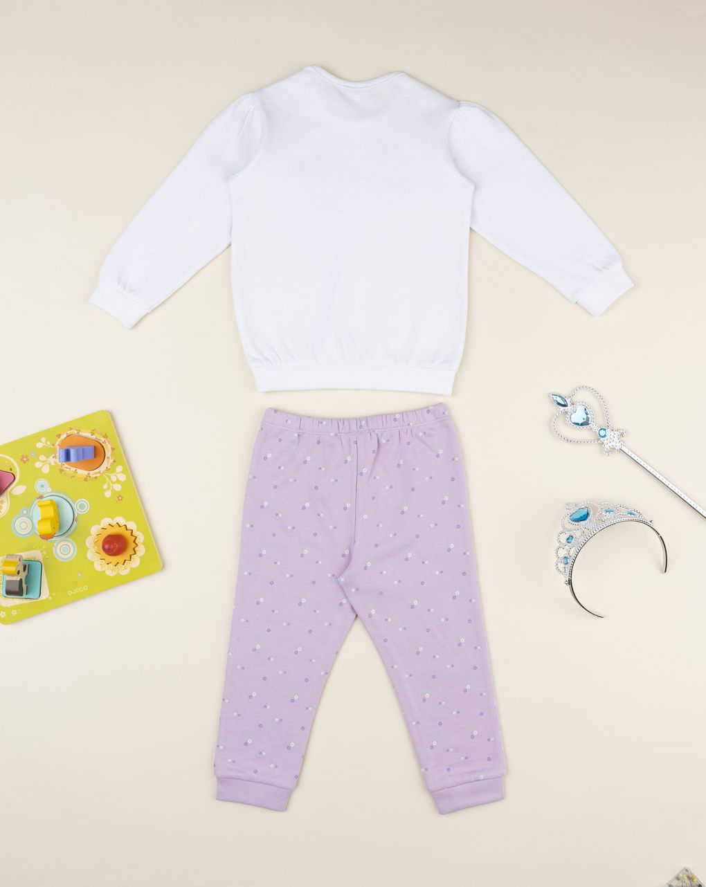 βρεφική πιτζάμα λευκή/λιλά lovely για κορίτσι - Prénatal