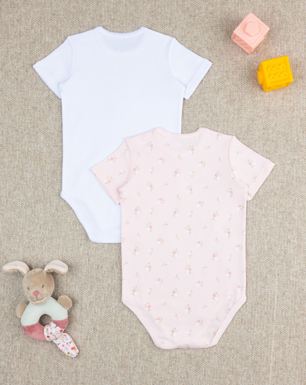βρεφικά κορμάκια πακέτο x2 flowers για κορίτσι - Prénatal