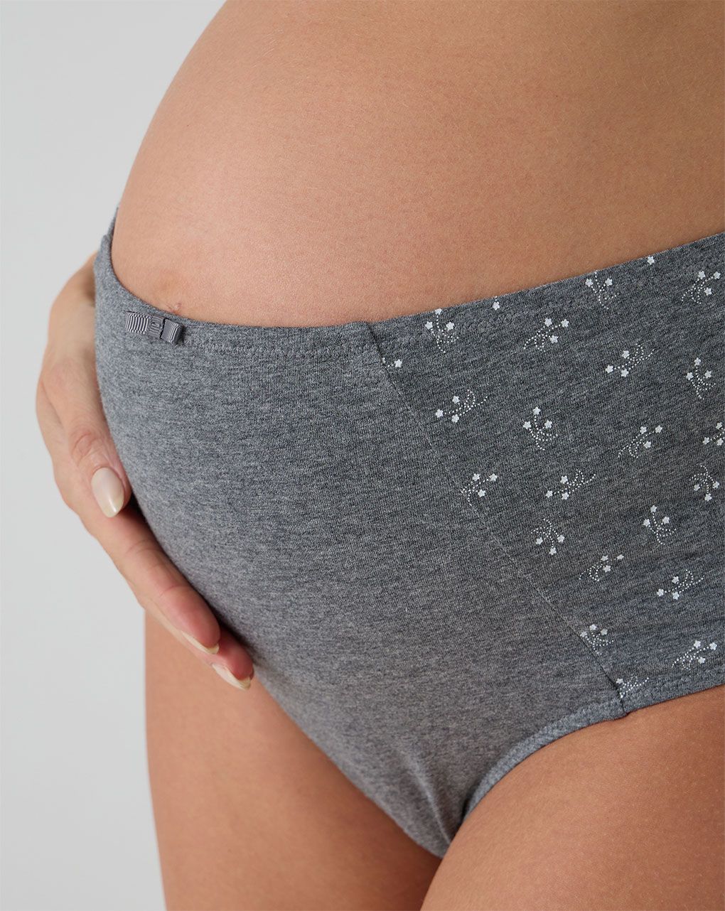 γυναικείο ψηλόμεσο σλιπ εγκυμοσύνης γκρι φλοράλ - Prénatal