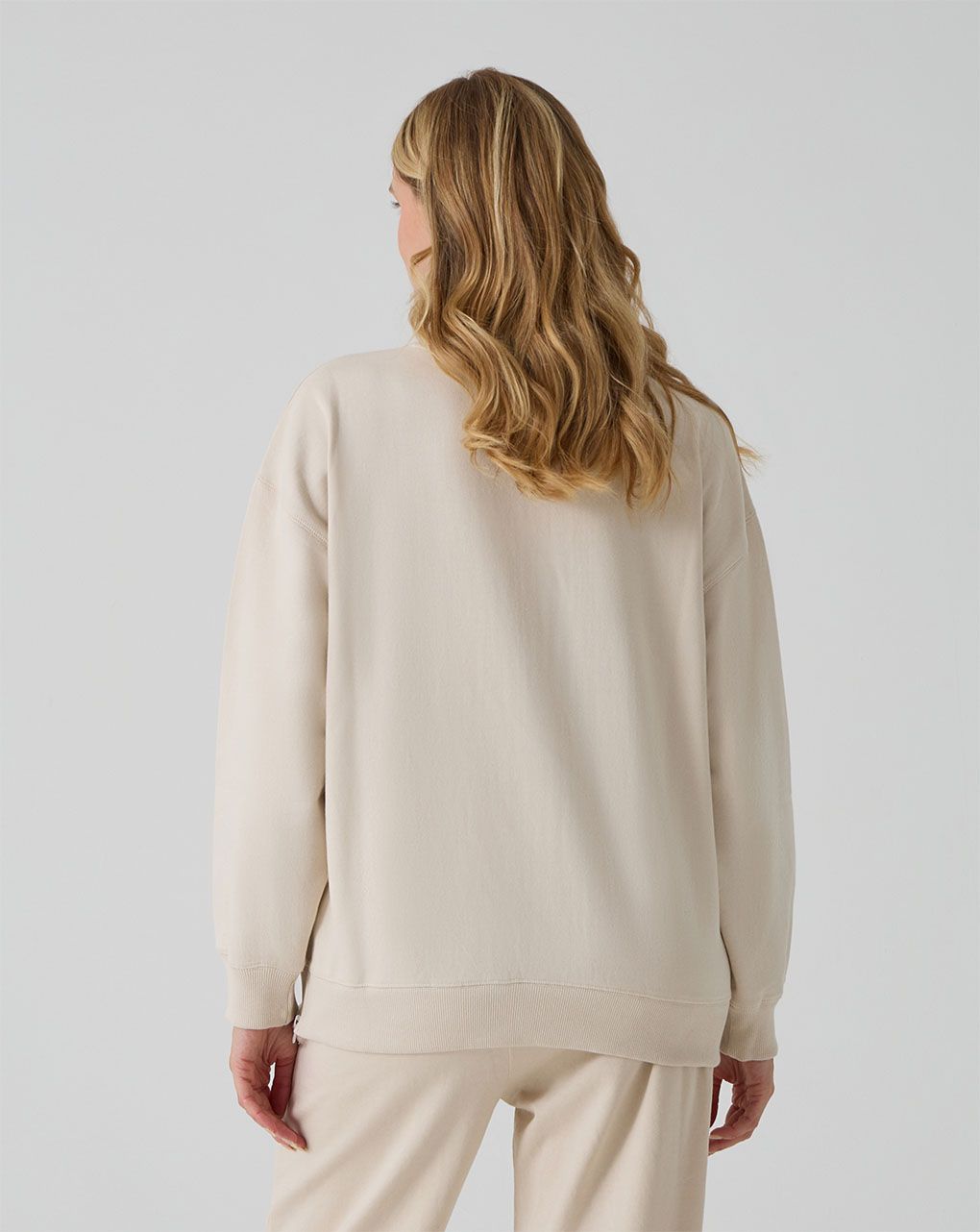 γυναικεία μπλούζα φούτερ εγκυμοσύνης/θηλασμού μπεζ enjoy today - Prénatal