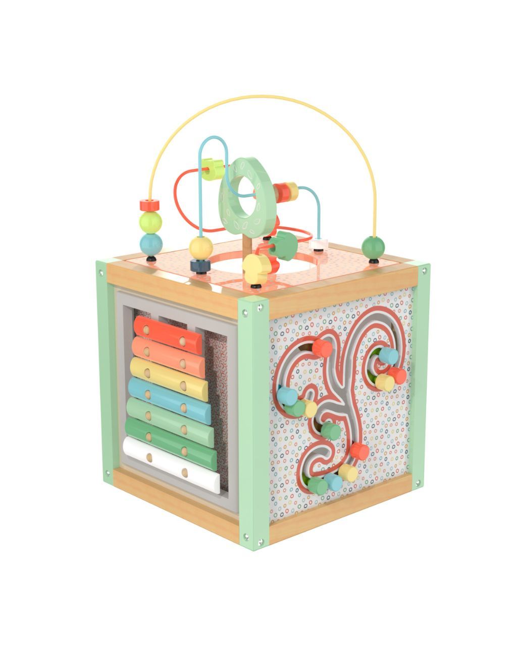 Wood ’n play maxi ξύλινος κύβος δραστηριοτήτων 18m+ - Wood'N Play
