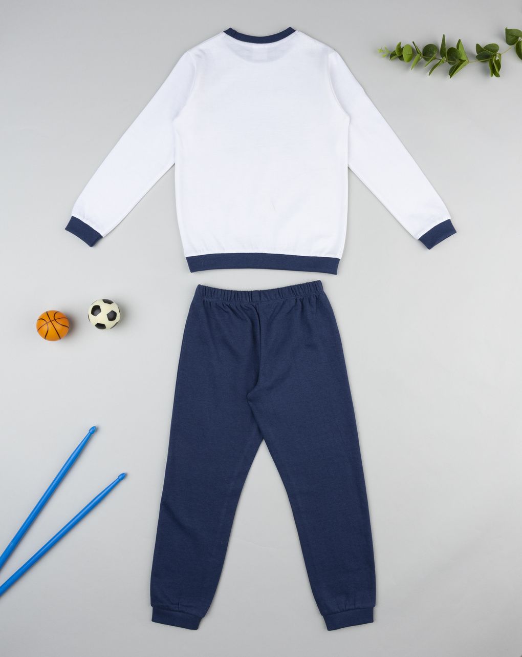 παιδική πιτζάμα λευκή/μπλε wild spirit για αγόρι - Prénatal