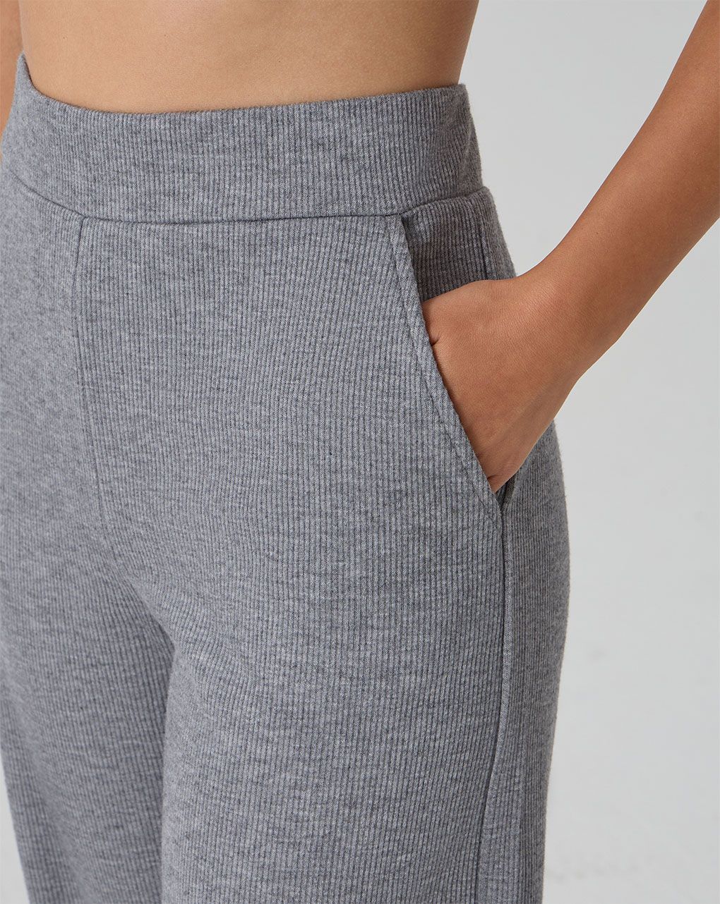 γυναικείο παντελόνι πλεκτό εγκυμοσύνης palazzo γκρι - Prénatal