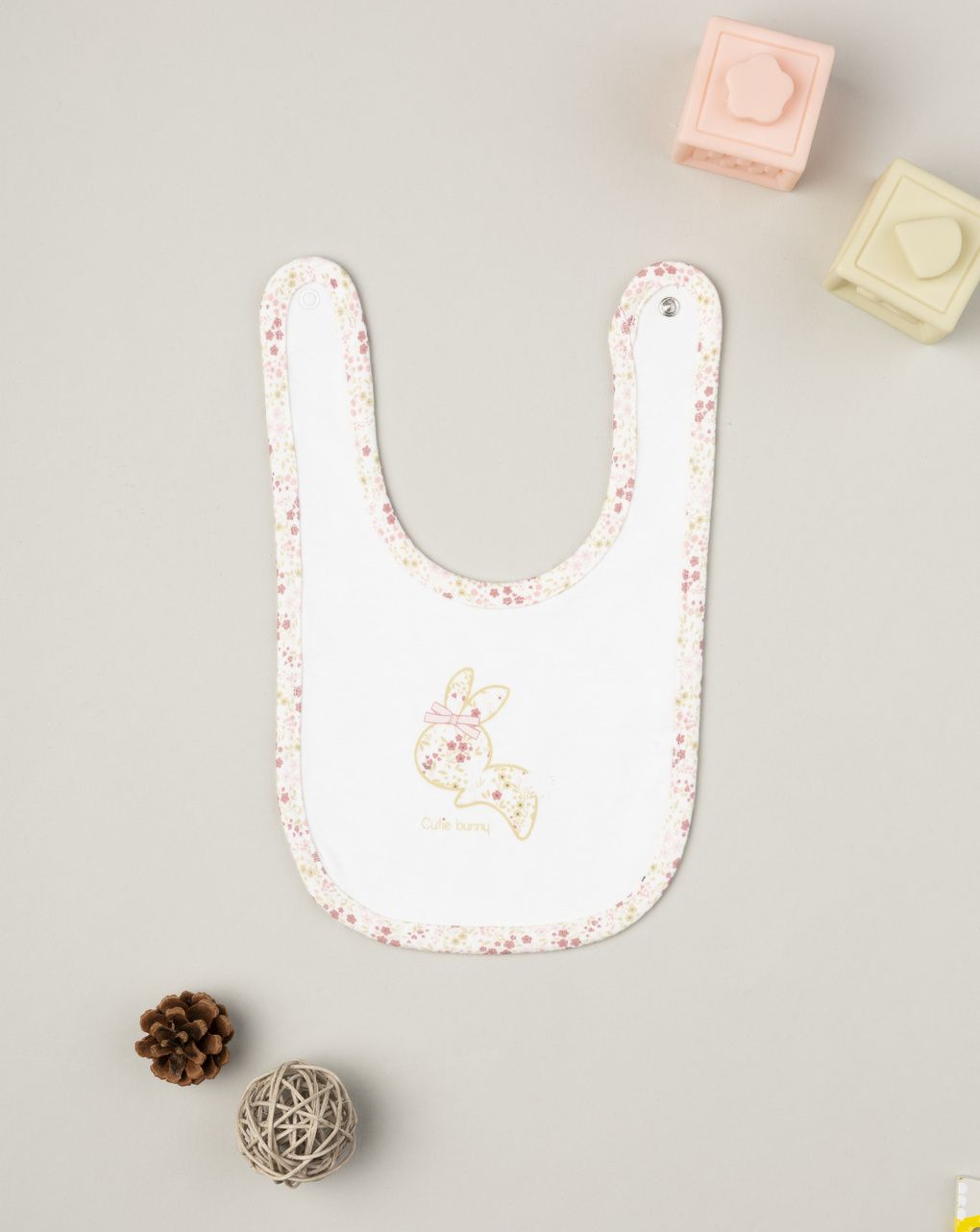 βρεφική σαλιάρα λευκή cutie bunny για κορίτσι - Prénatal