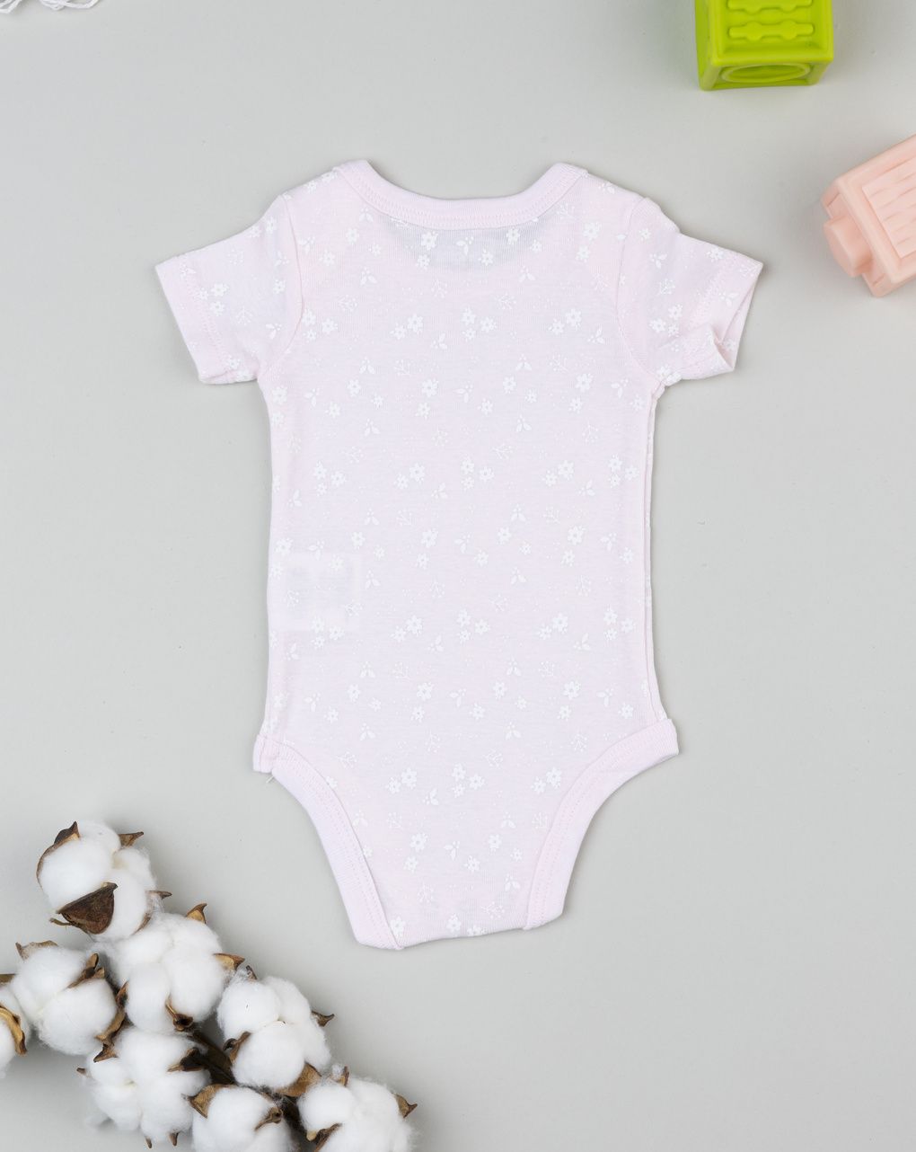 βρεφικό κορμάκι ροζ με λουλούδια για κορίτσι - Prénatal