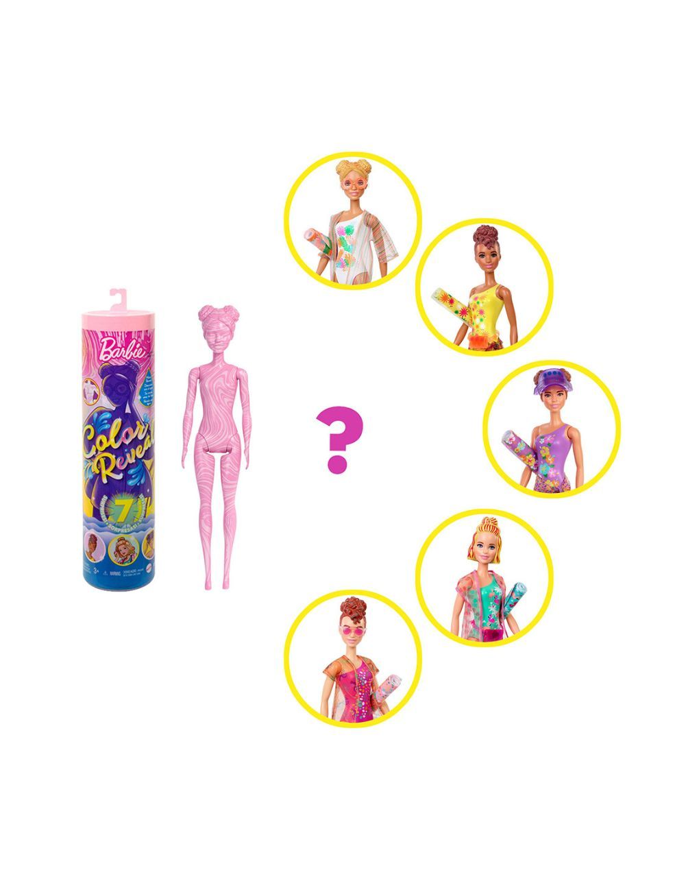 Mattel barbie color reveal summer series gtr95 (5 σχέδια) - Barbie