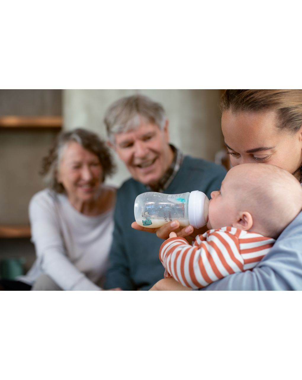 Philips avent πλαστικό μπιμπερό natural response με airfree valve 260ml 1m+ elephant scy673/81 - Philips Avent