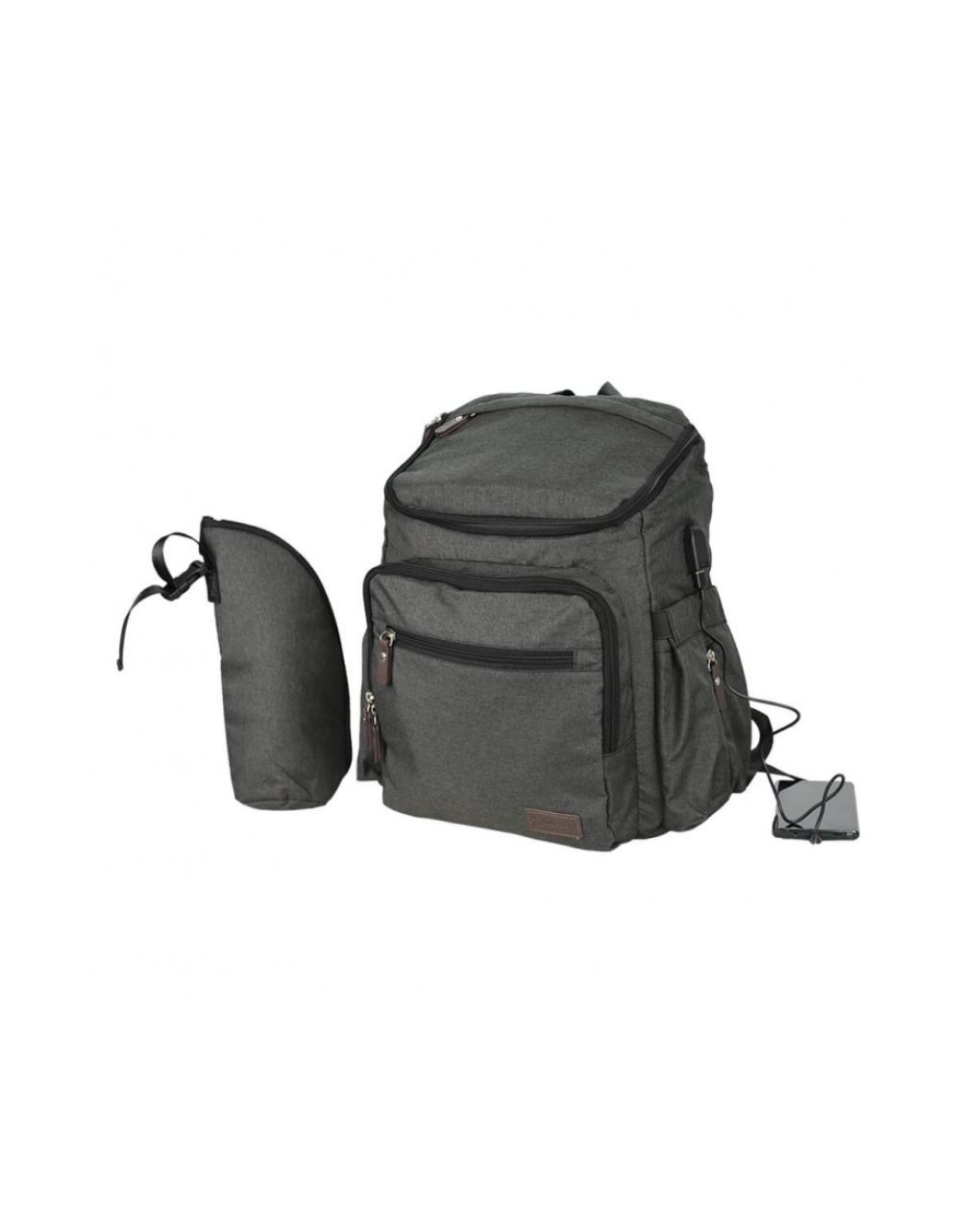 Bebe stars τσάντα πλάτης-αλλαξιέρα με usb graphite 590-188 - Bebe Stars