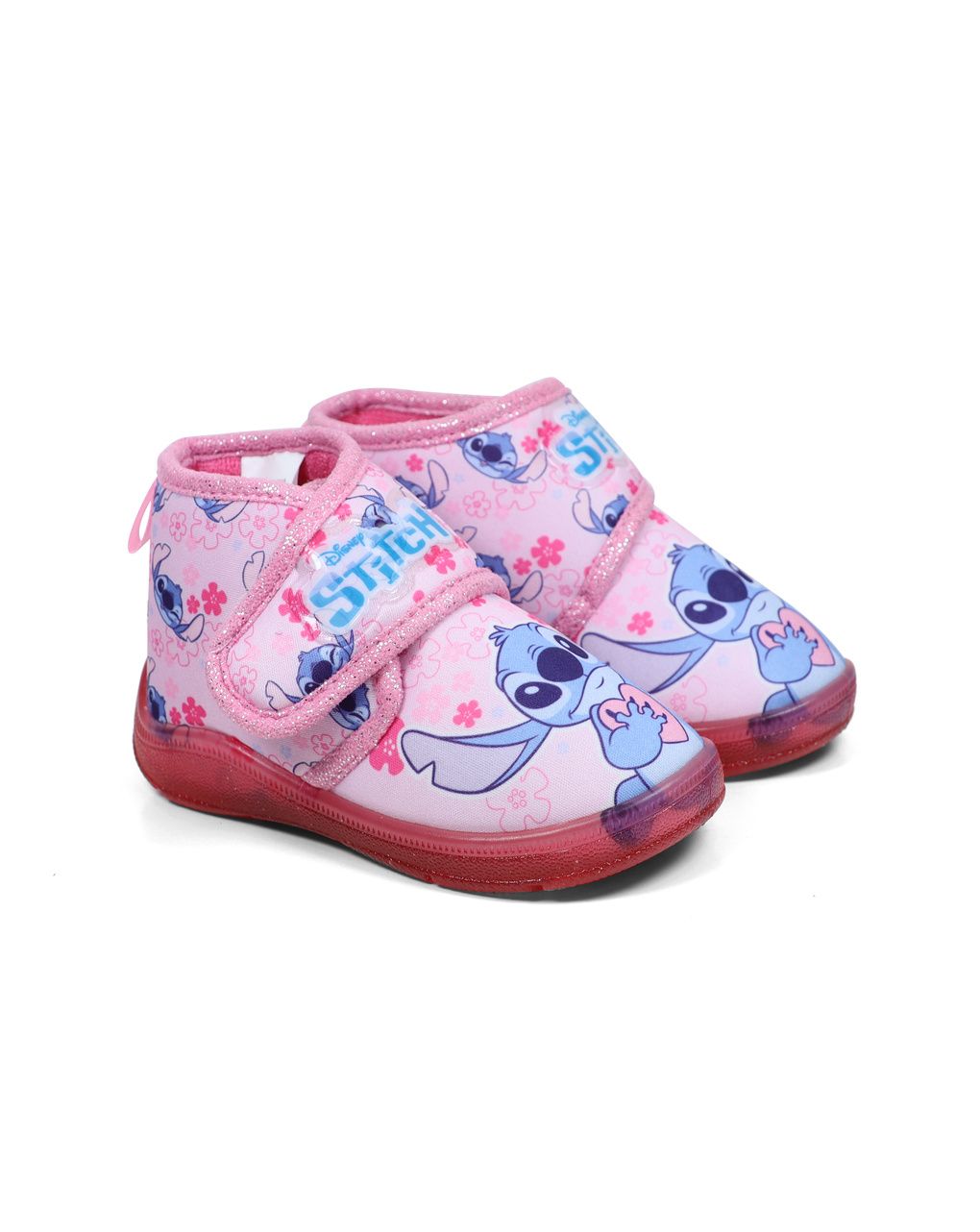 παντοφλάκια κλειστά ροζ με τον stitch για κορίτσι