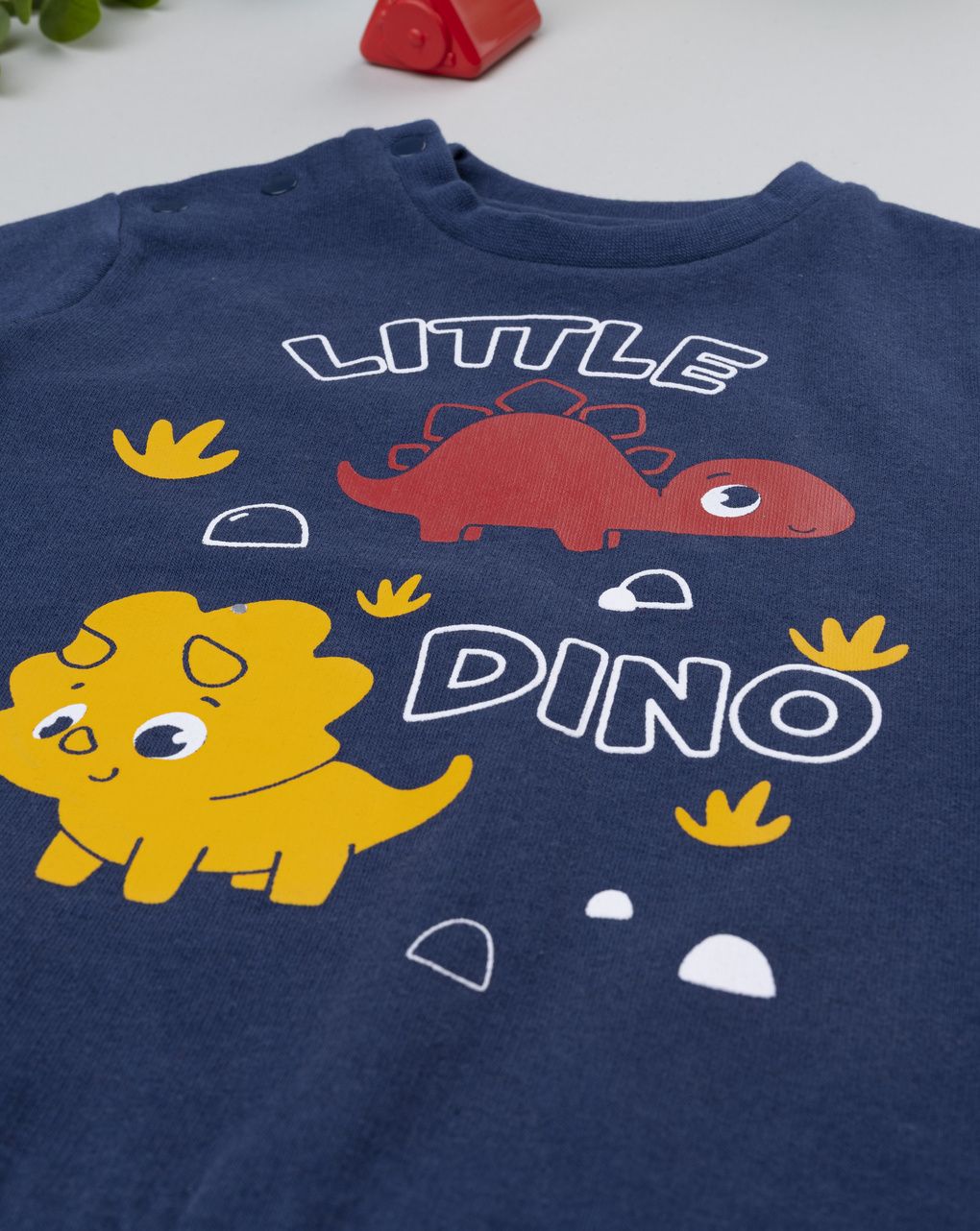 βρεφική πιτζάμα μπλε/κόκκινη little dino για αγόρι - Prénatal