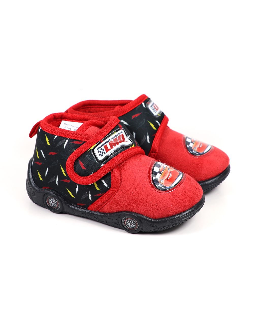 παντοφλάκια κλειστά κόκκινα/μαύρα με τα cars για αγόρι