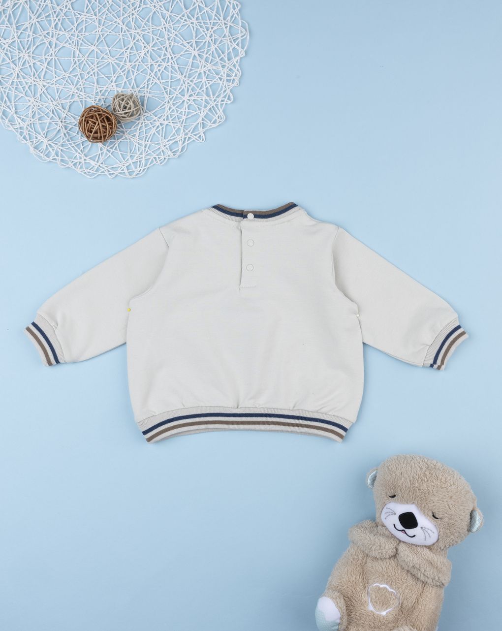 βρεφική μπλούζα φούτερ μπεζ mickey για αγόρι - Prénatal