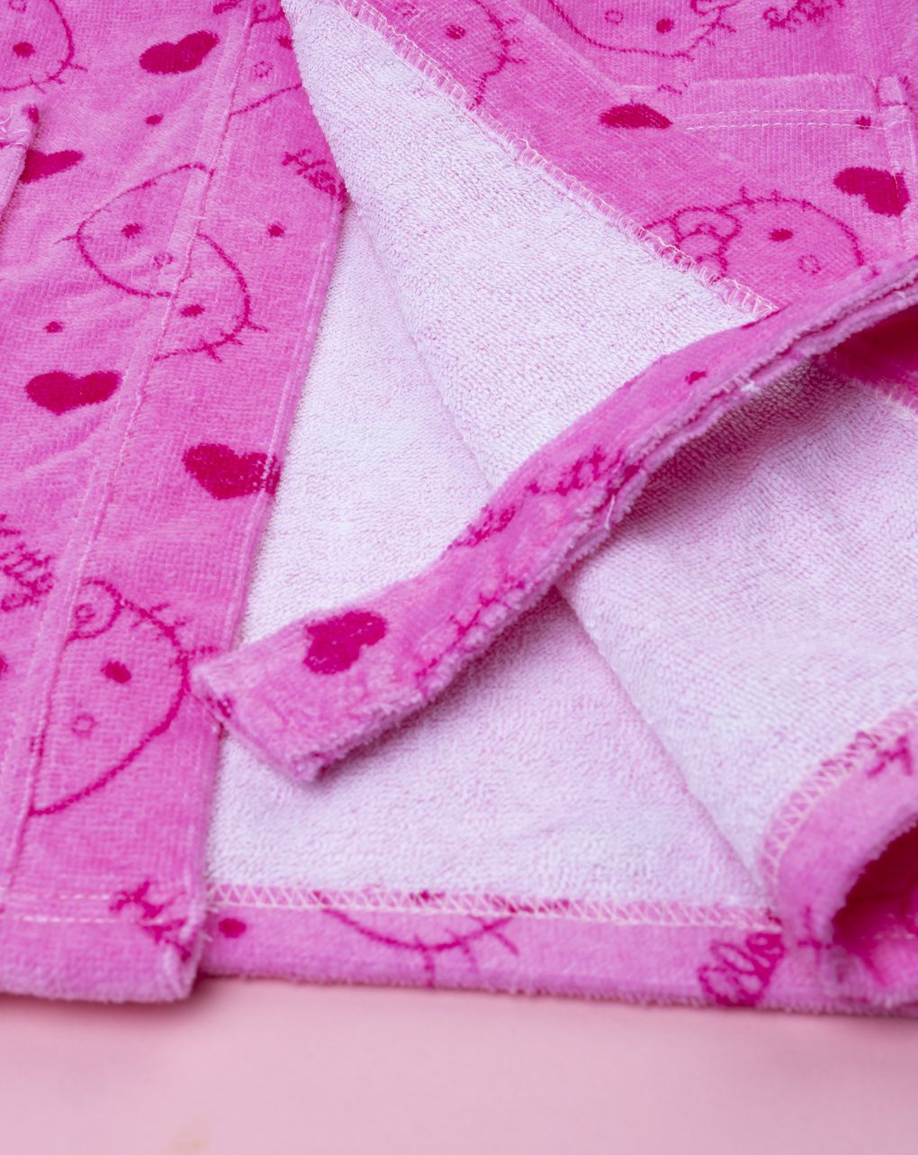 παιδικό μπουρνούζι σενίλ φούξια hello kitty για κορίτσι - Prénatal