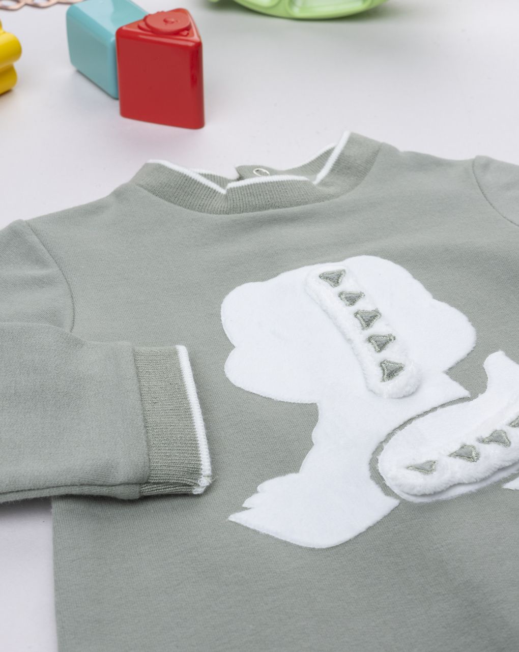 βρεφικό φορμάκι λαδί με δεινόσαυρο για αγόρι - Prénatal