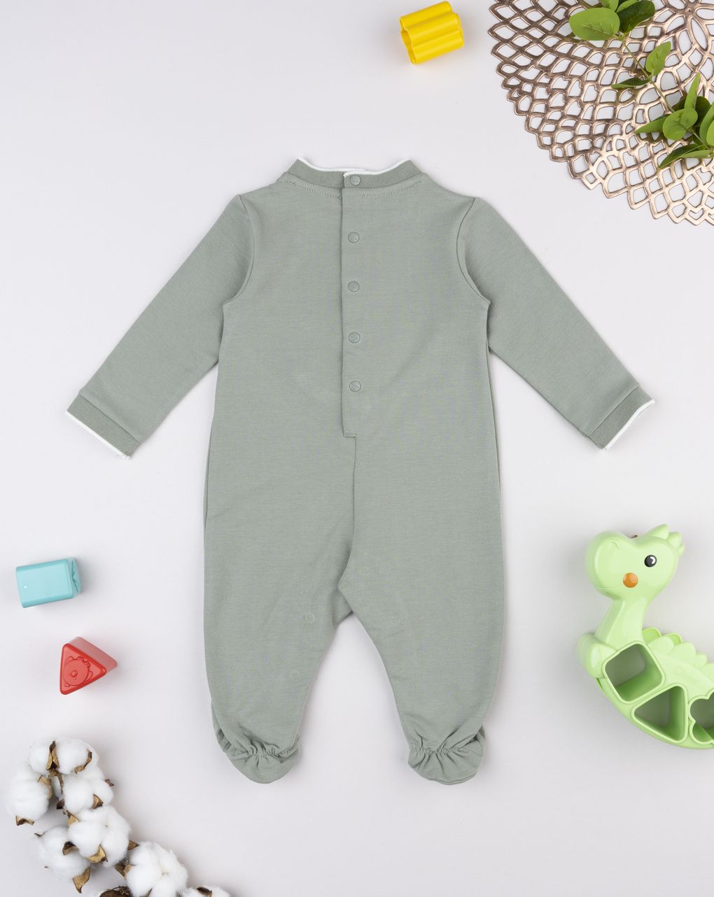 βρεφικό φορμάκι λαδί με δεινόσαυρο για αγόρι - Prénatal