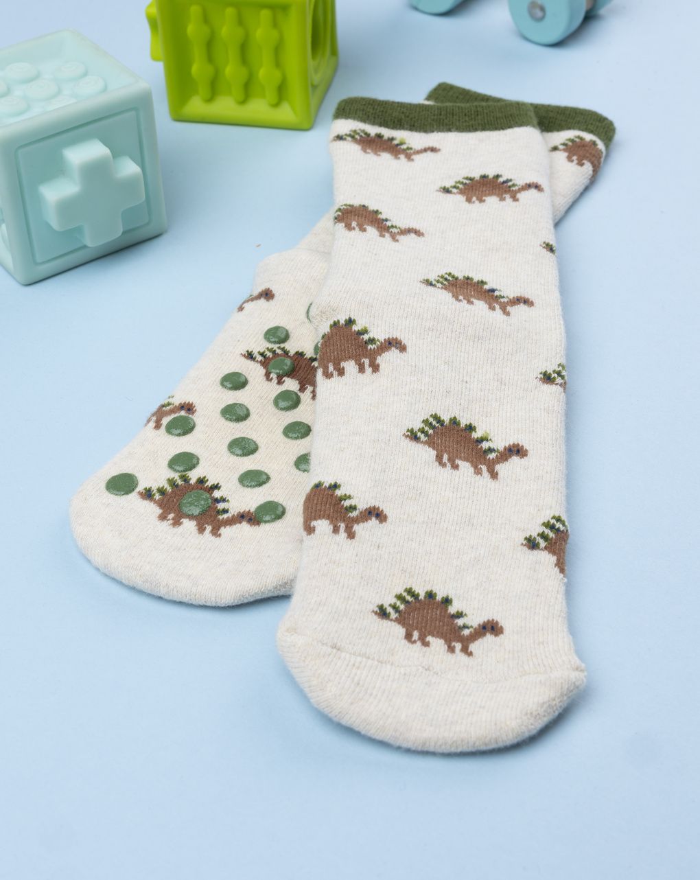 παιδικές αντιολισθητικές κάλτσες με δεινόσαυρο για αγόρι - Prénatal