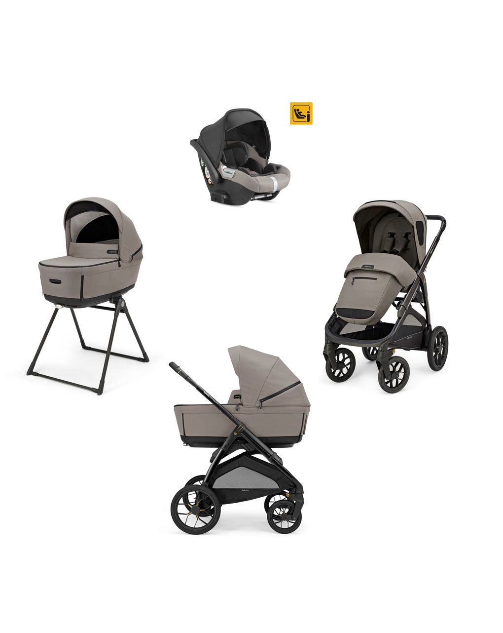 Inglesina σύστημα μεταφοράς quattro aptica xt darwin recline με σκελετό nero tundra beige