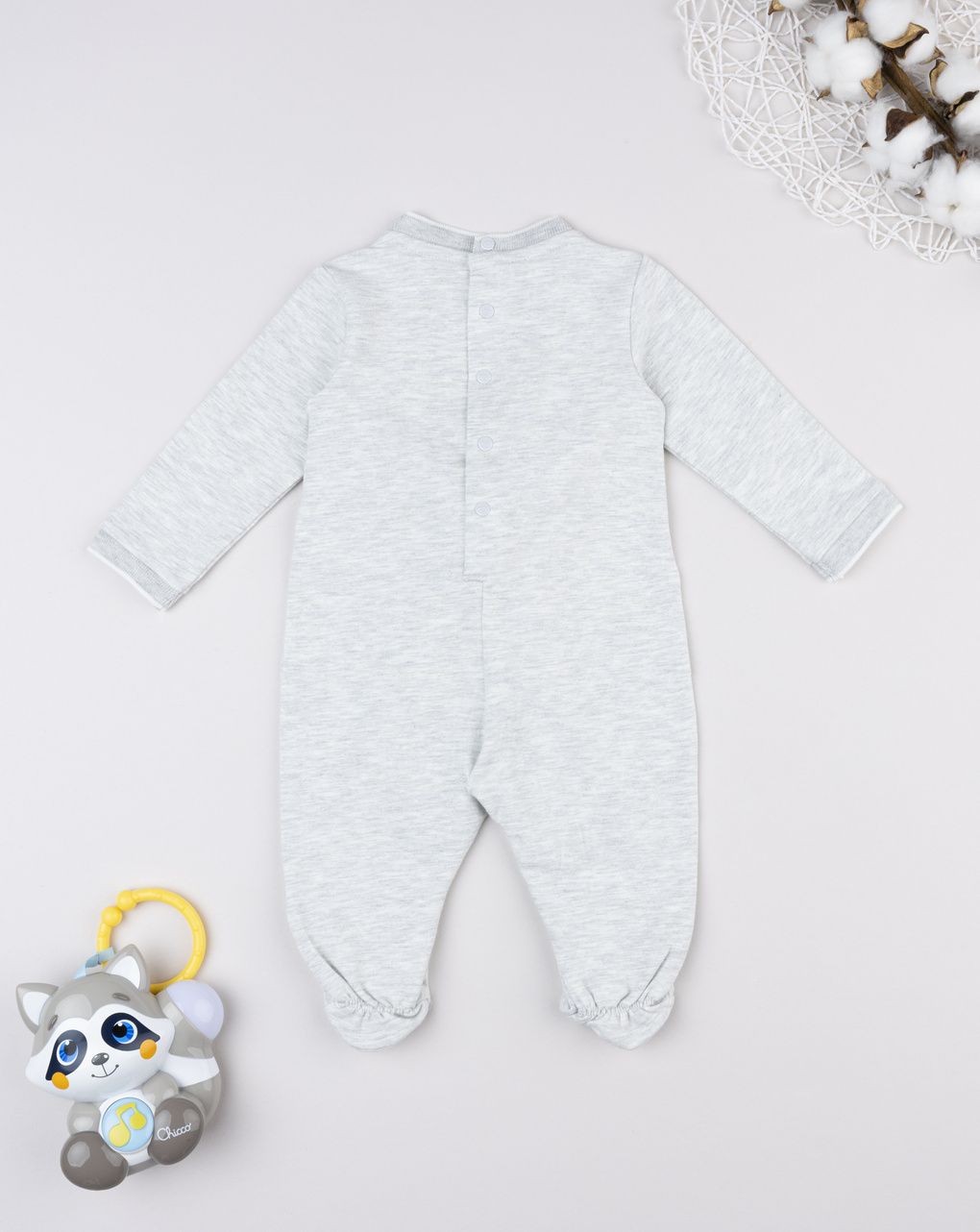 βρεφικό φορμάκι γκρι με αρκουδάκι για αγόρι - Prénatal