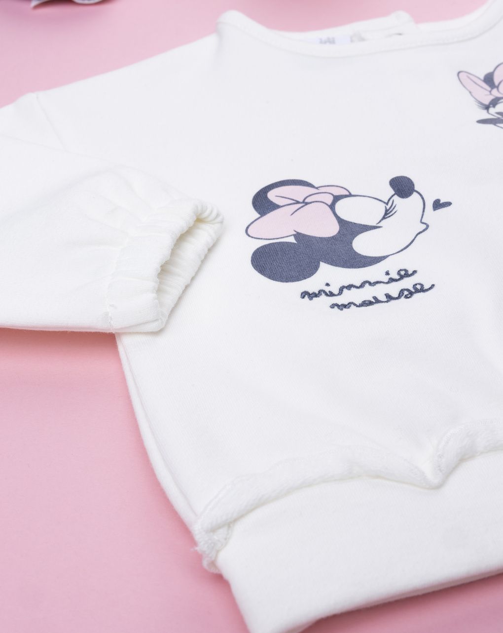 βρεφική μπλούζα φούτερ λευκή minnie για κορίτσι - Prénatal