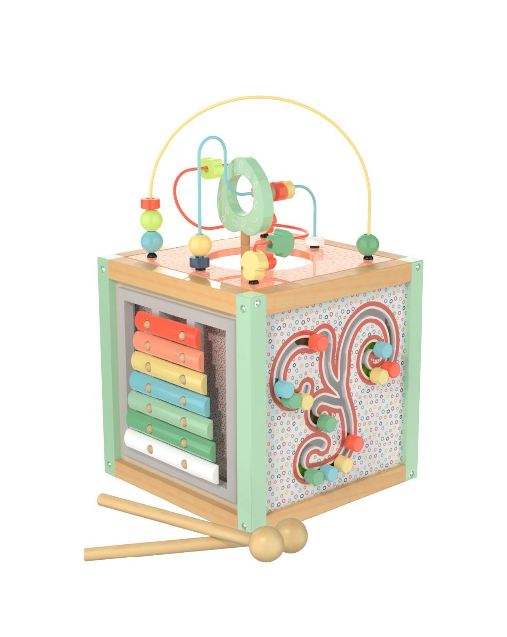 Wood ’n play maxi ξύλινος κύβος δραστηριοτήτων 18m+ - Wood'N Play