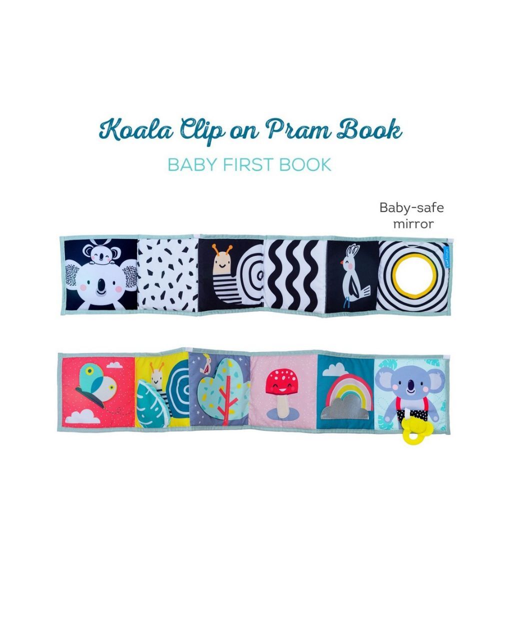 Taf toys koala clip-on pram book μαλακό βρεφικό βιβλίο δύο όψεων t-12615