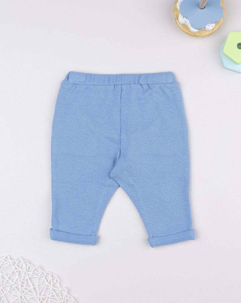 βρεφικό παντελόνι πλεκτό γαλάζιο για αγόρι - Prénatal