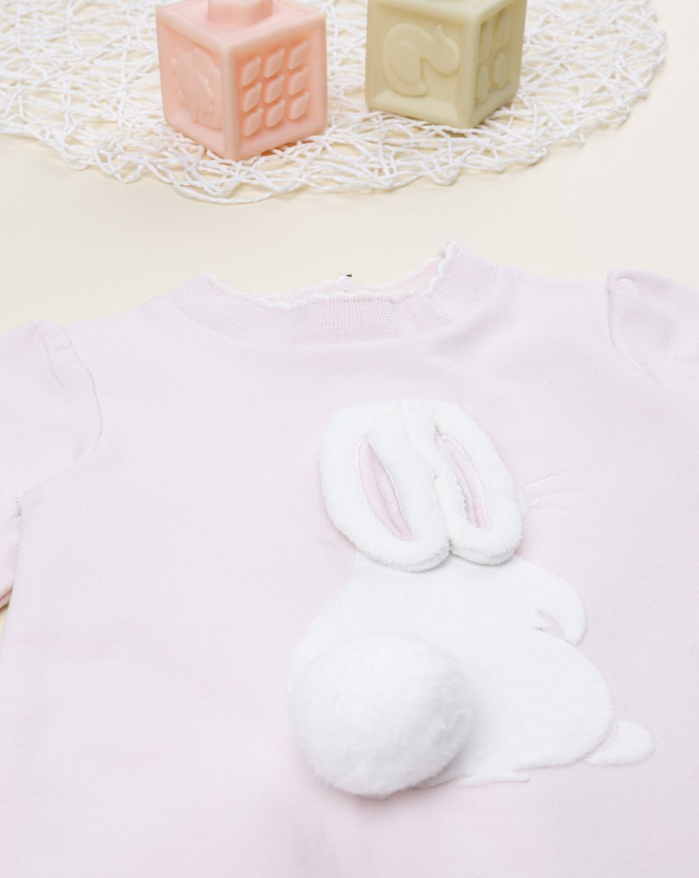 βρεφικό φορμάκι ροζ με λαγουδάκι για κορίτσι - Prénatal