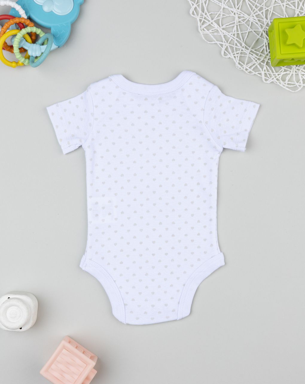 βρεφικό κορμάκι λευκό με καρδούλες για κορίτσι - Prénatal