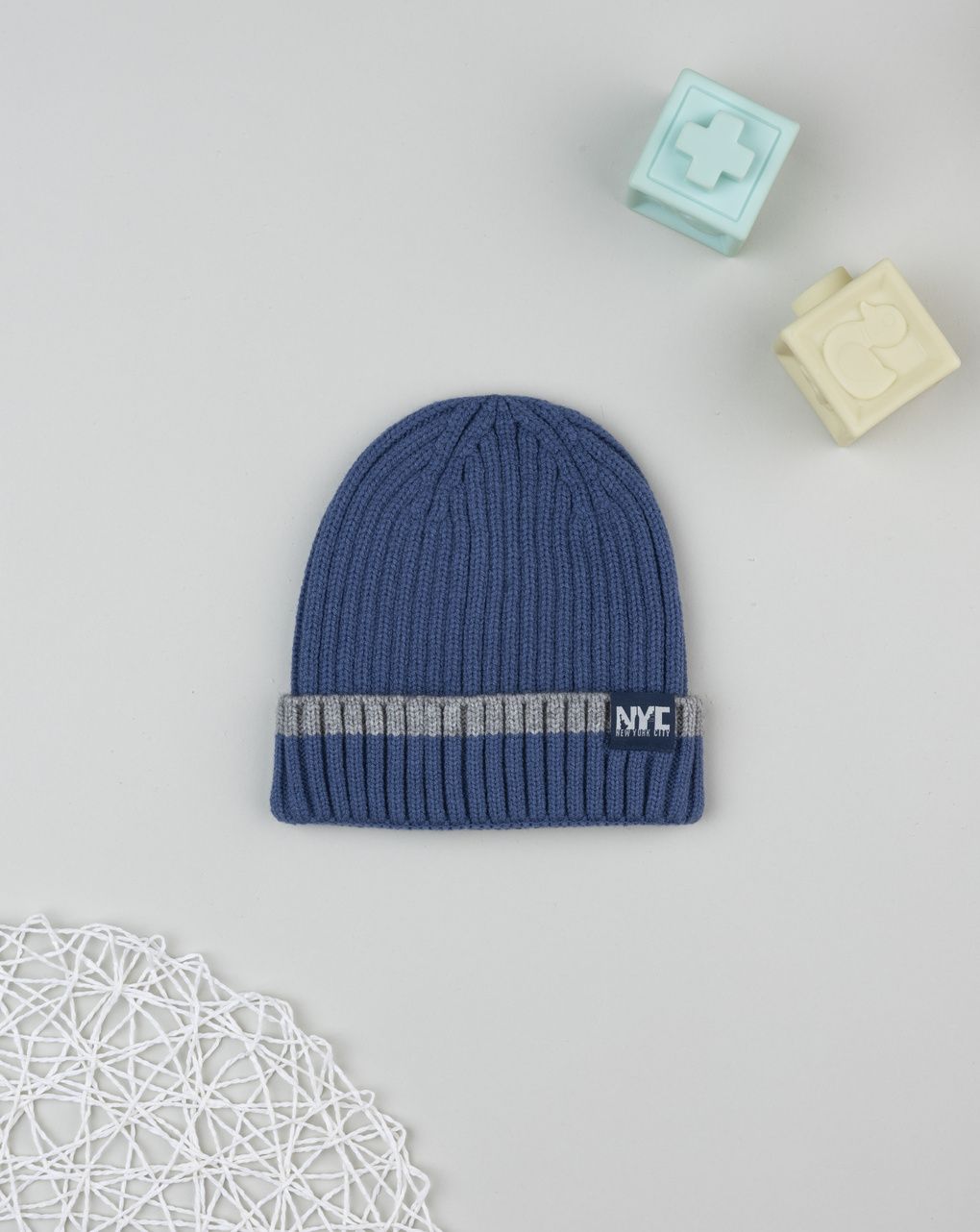 παιδικό σκουφάκι μπλε nyc για αγόρι